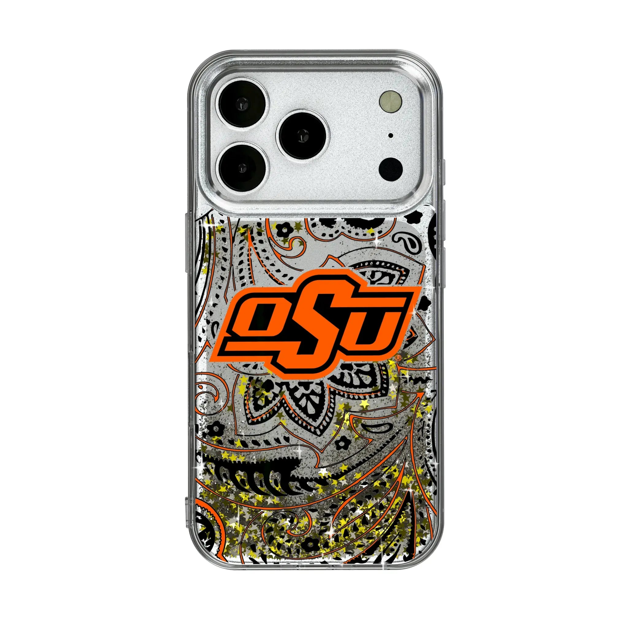 Oklahoma State University Cowboys Paisley Glitter Phone Case