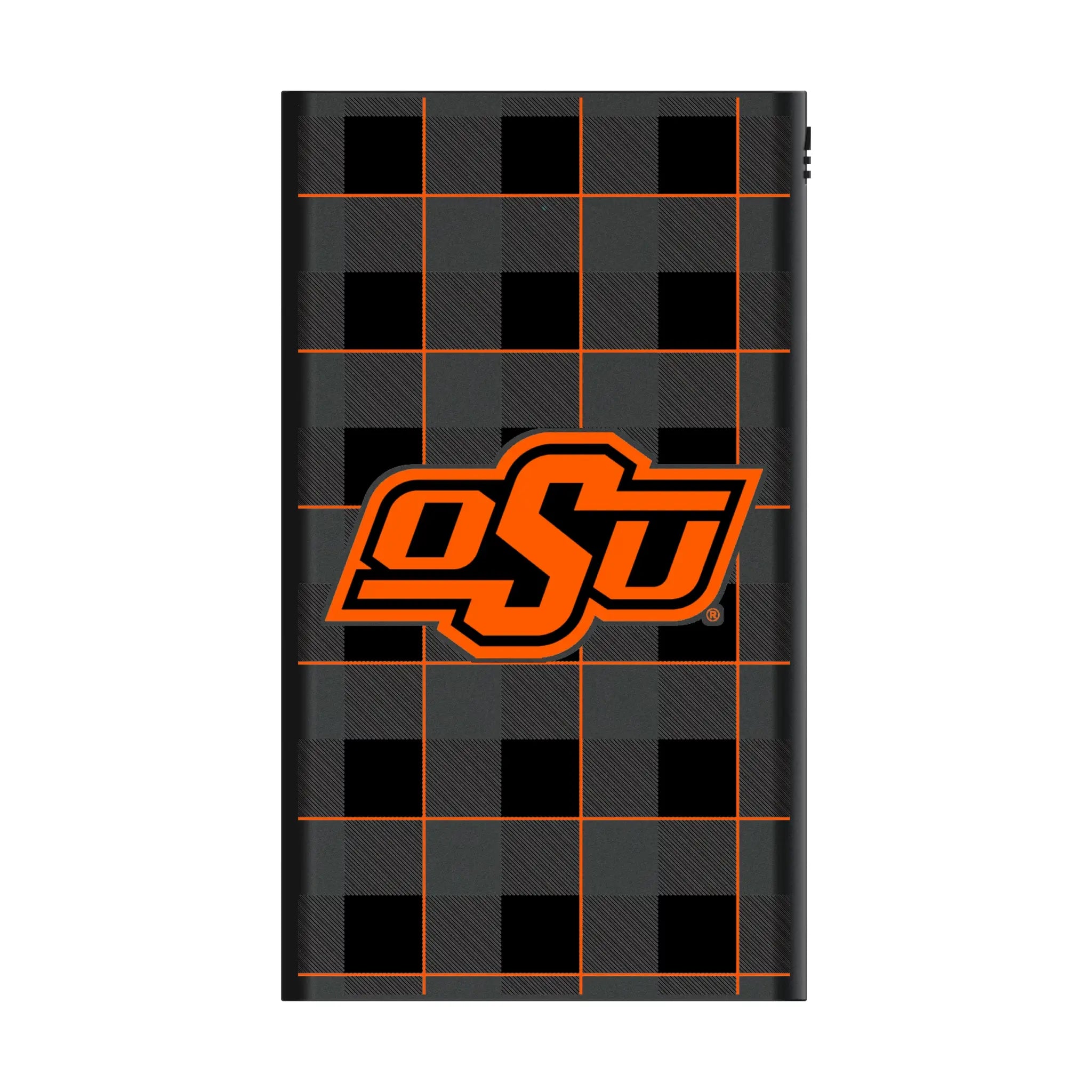 Oklahoma State University Cowboys Plaid 5000mAh Flat Powerbank
