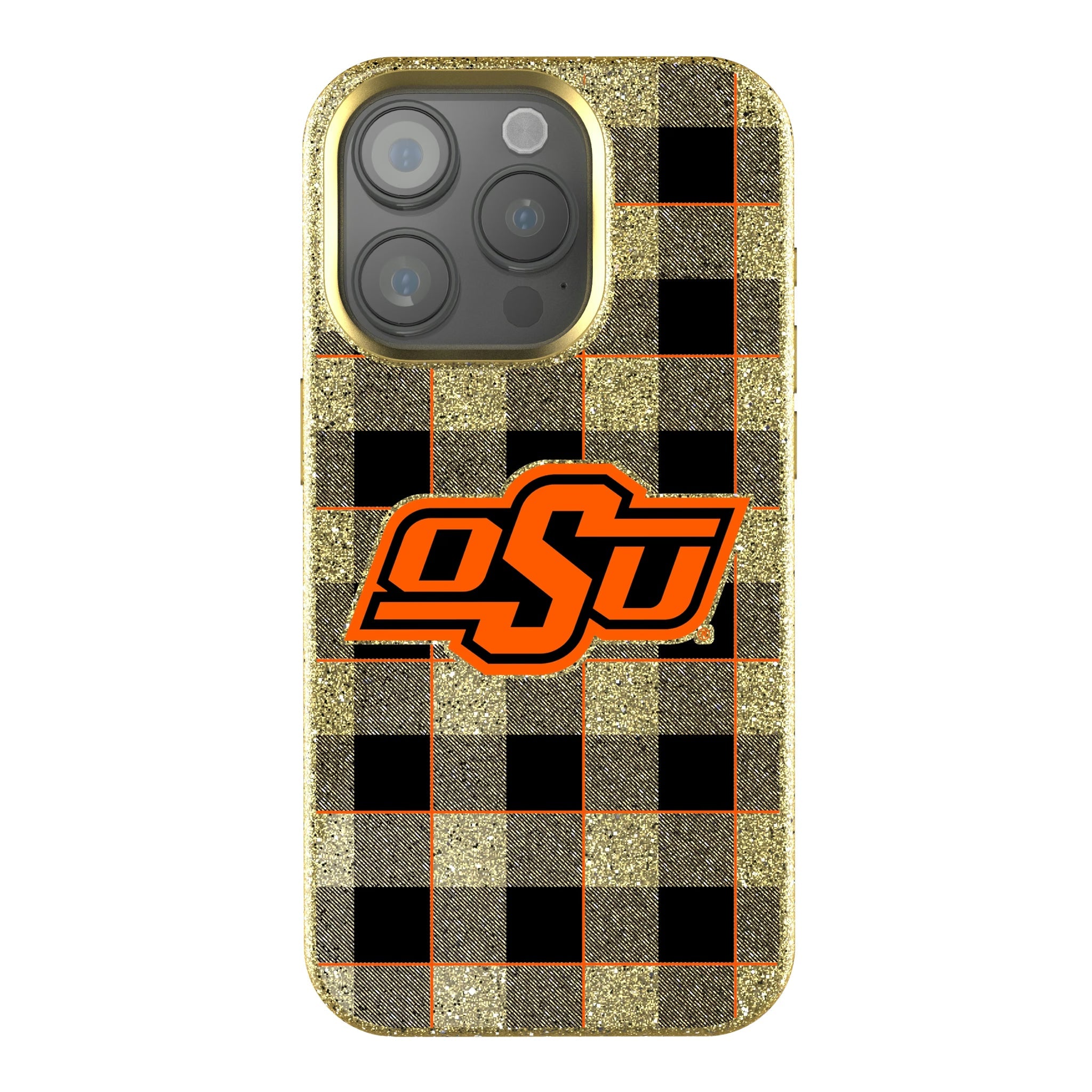 Oklahoma State University Cowboys Plaid Bling Phone Case