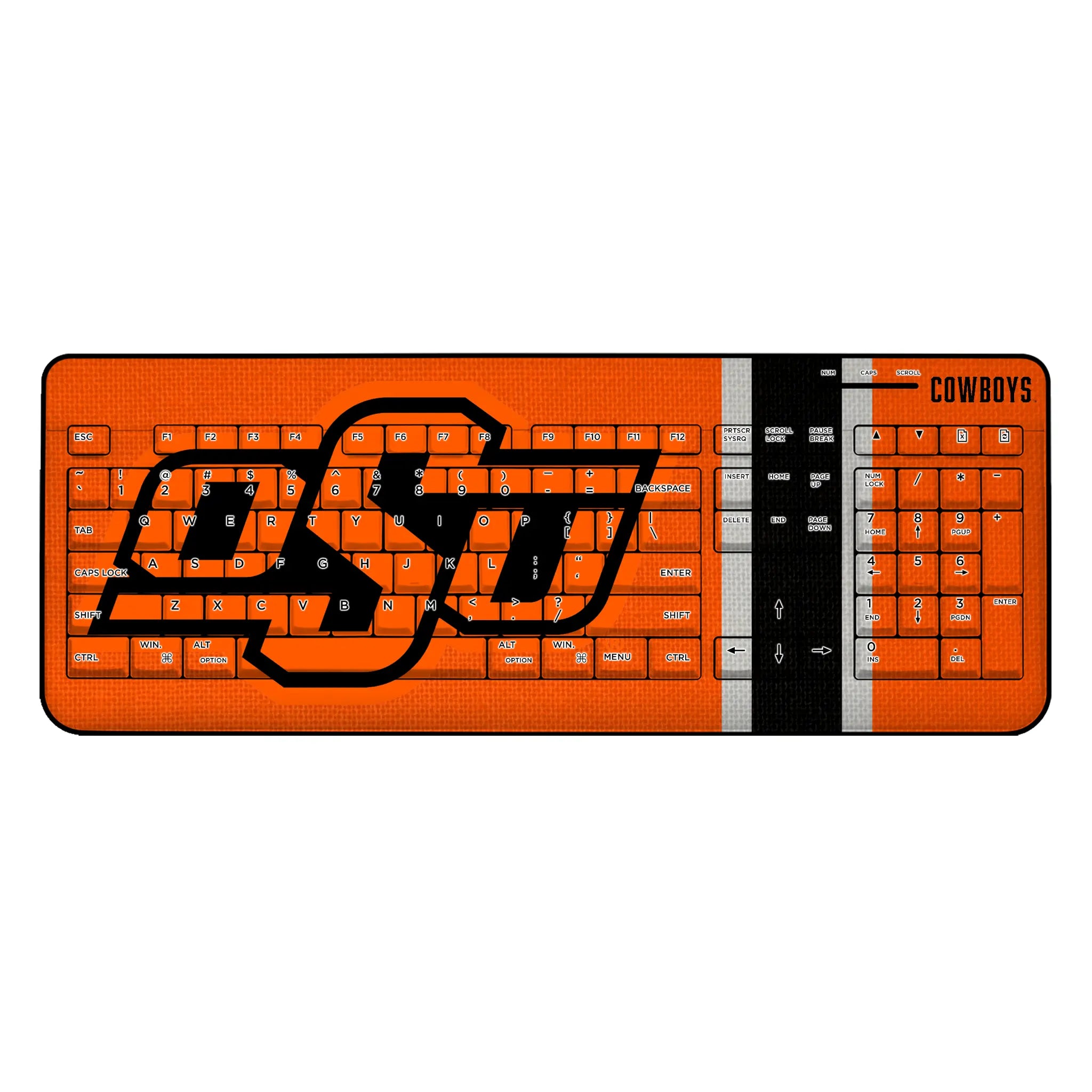 Oklahoma State University Cowboys Stripe Wireless USB Keyboard