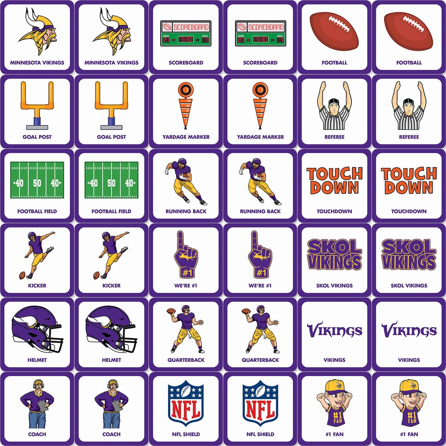Minnesota Vikings Memory Matching Game - Sports Gifts, Sports Memorabilia, Sports Collectibles, Fan Shop