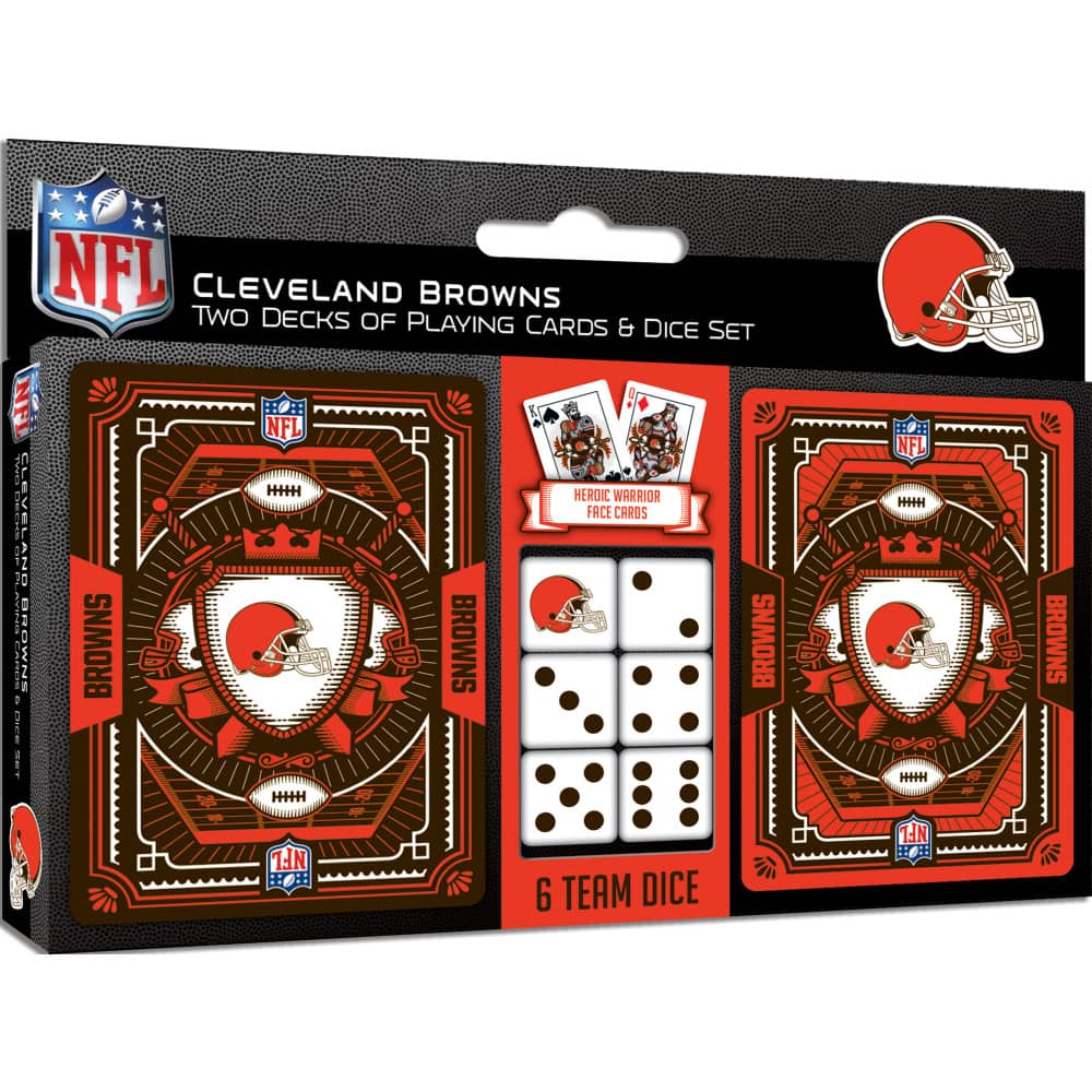 Cleveland Browns 2-Pack Playing Cards and Dice Set - Sports Gifts, Sports Memorabilia, Sports Collectibles, Fan Shop