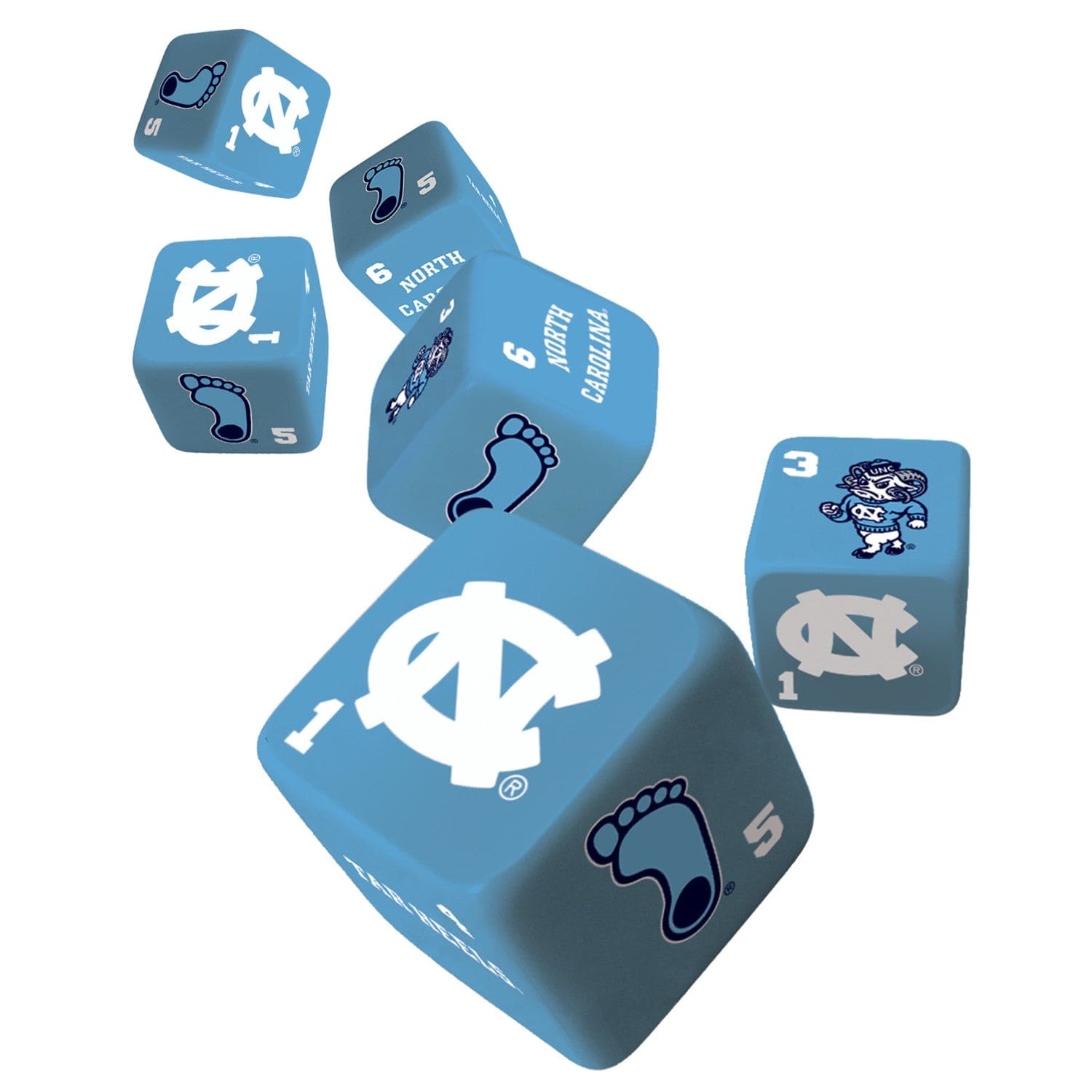 UNC Tar Heels Dice Set - Sports Gifts, Sports Memorabilia, Sports Collectibles, Fan Shop