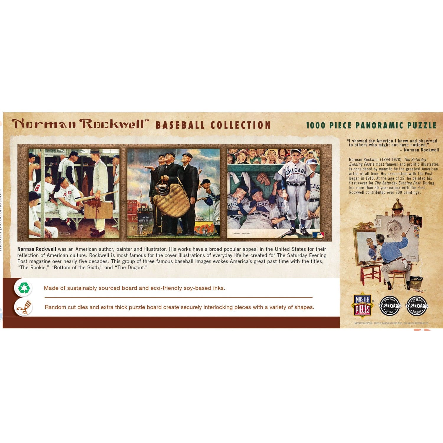 Saturday Evening Post Baseball 1000-Piece Panoramic Jigsaw Puzzle - Sports Gifts, Sports Memorabilia, Sports Collectibles, Fan Shop