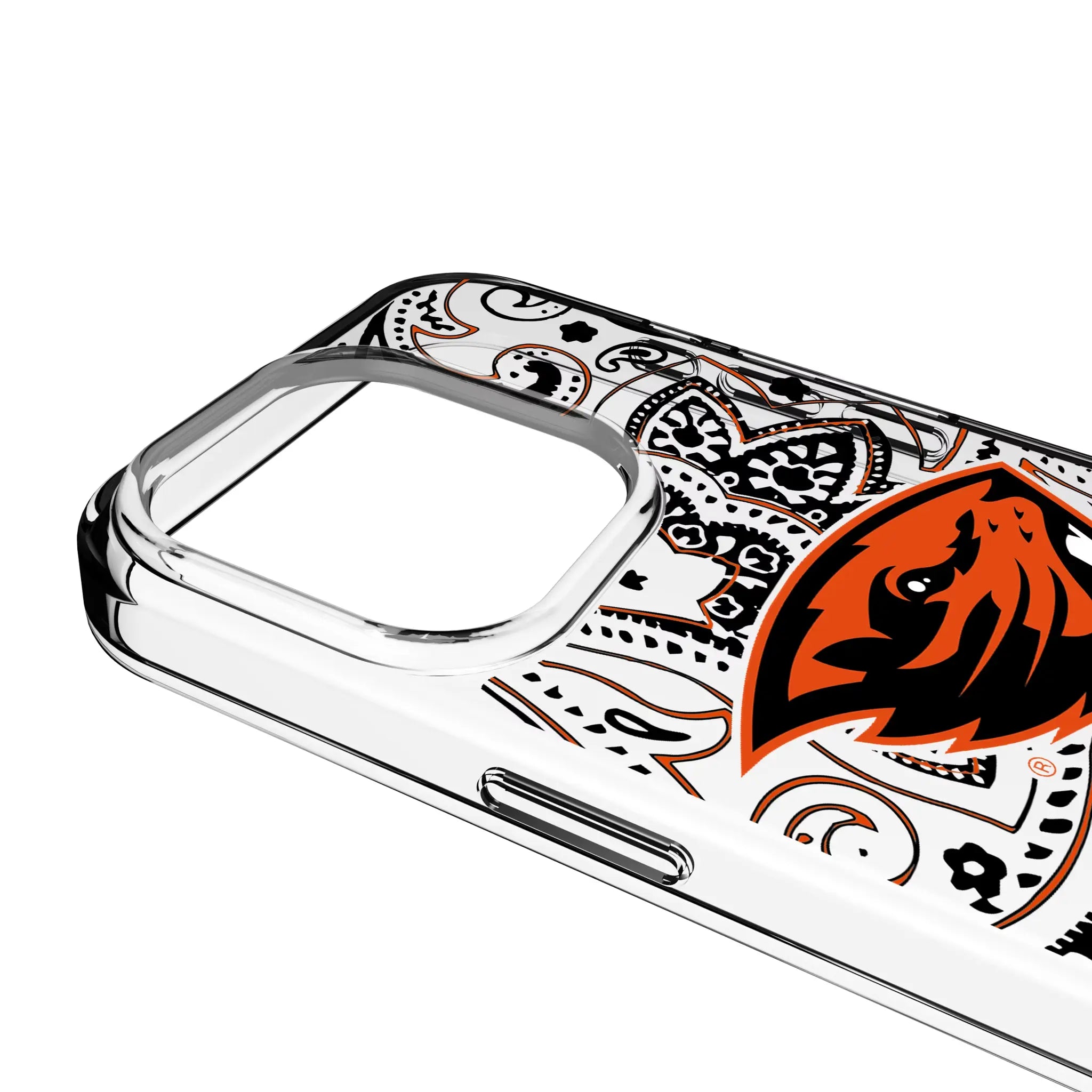 Oregon State University Beavers Paisley Clear Phone Case for Apple iPhone