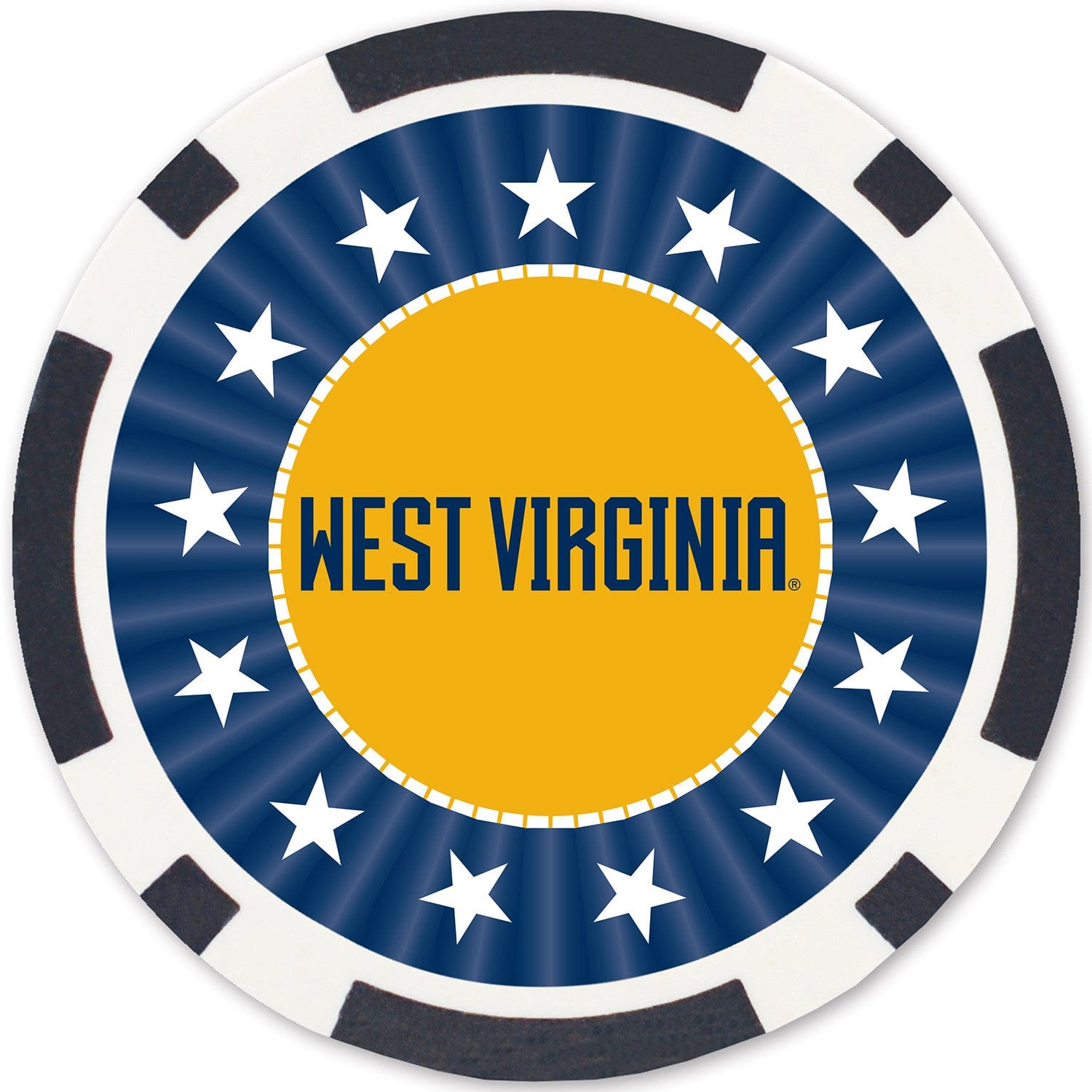 West Virginia Mountaineers 100 Piece Poker Chip Set - Sports Gifts, Sports Memorabilia, Sports Collectibles, Fan Shop