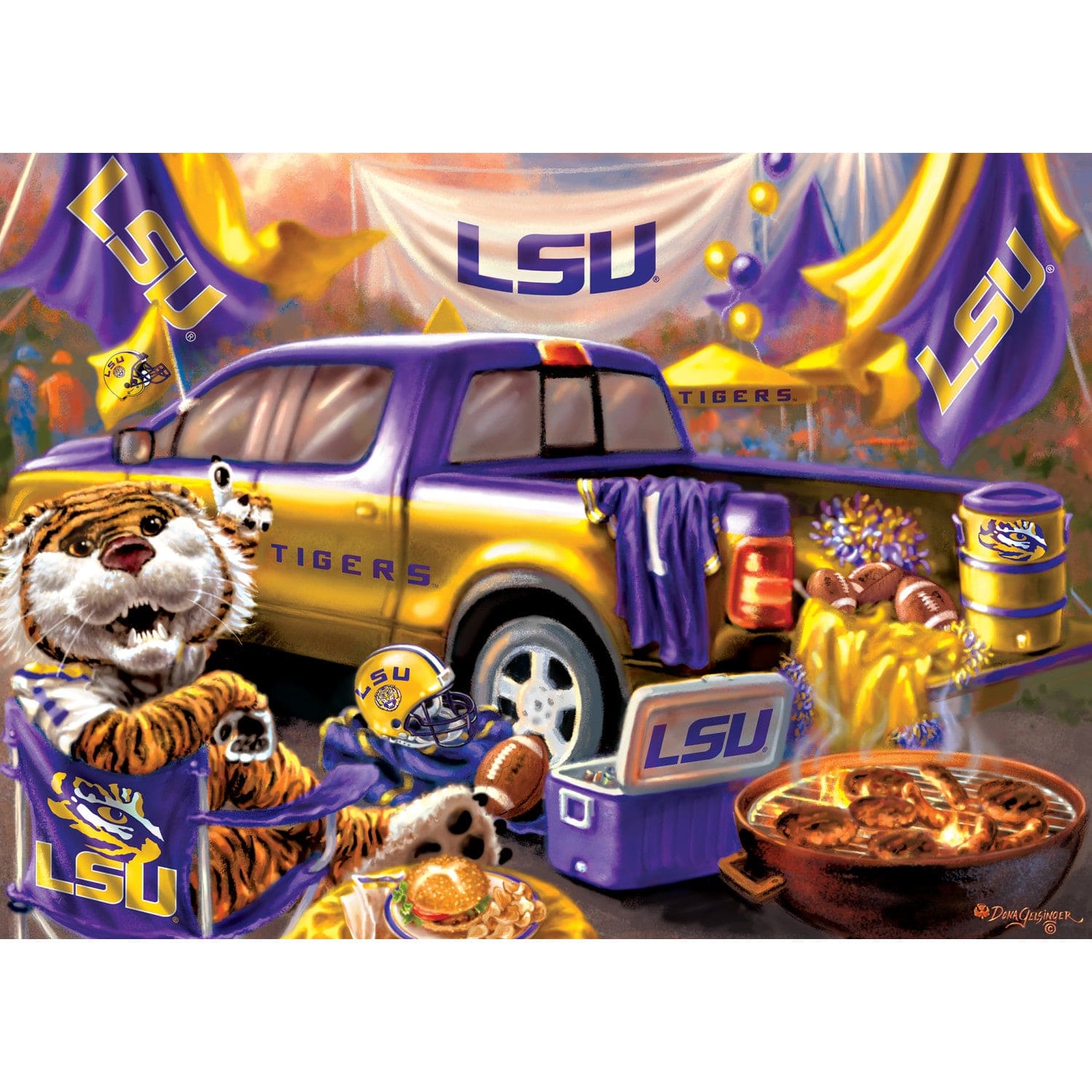 LSU Tigers Gameday 1000 Piece Jigsaw Puzzle - Sports Gifts, Sports Memorabilia, Sports Collectibles, Fan Shop