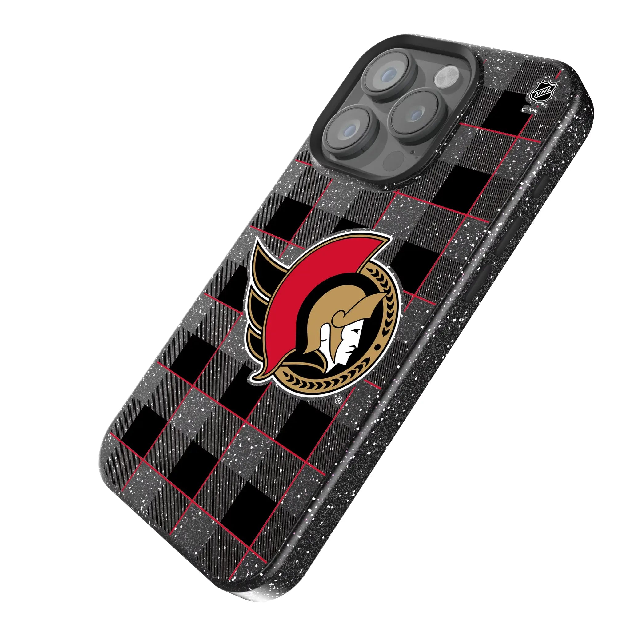 Ottawa Senators Plaid Bling Phone Case