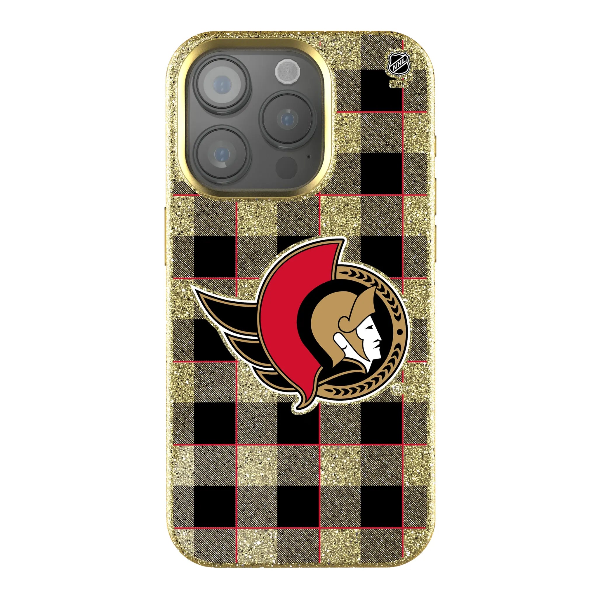 Ottawa Senators Plaid Bling Phone Case