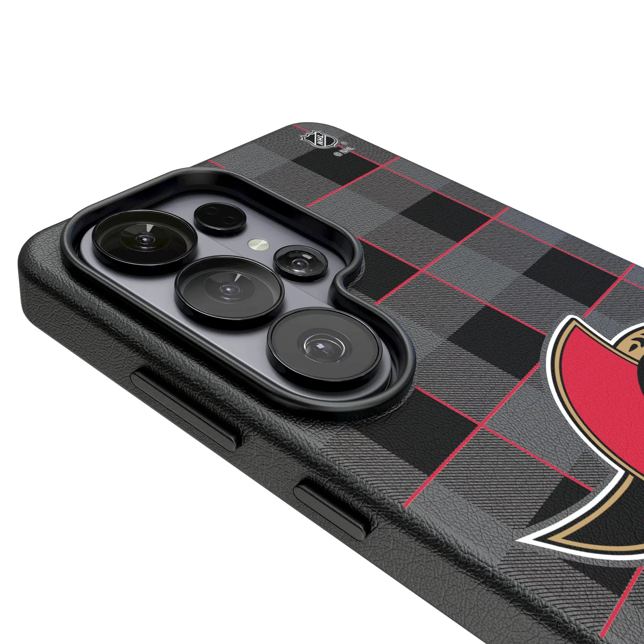 Ottawa Senators Plaid MagSafe Compatible Phone Case for Samsung Galaxy