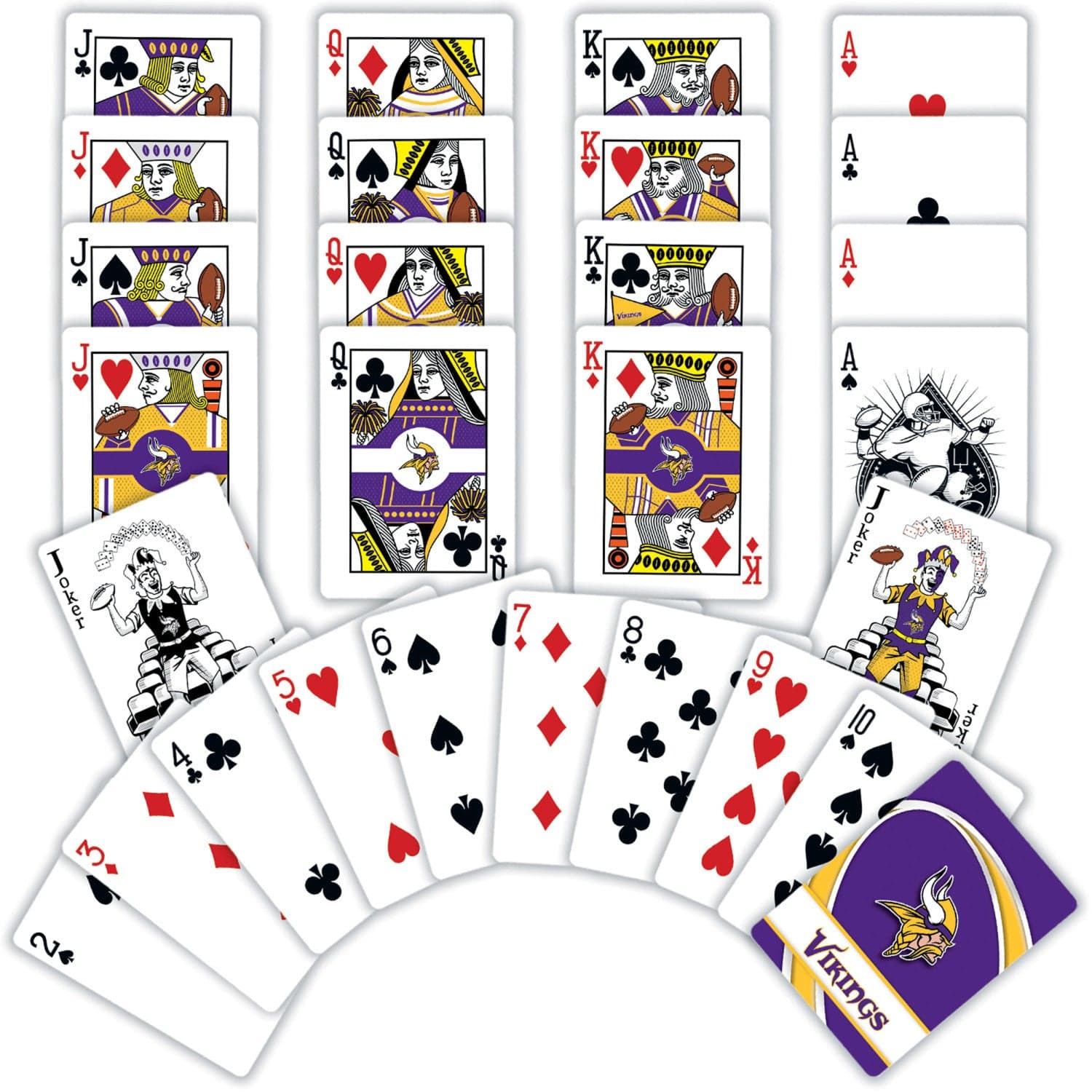 Minnesota Vikings 54-Card Deck - Official Playing Cards - Sports Gifts, Sports Memorabilia, Sports Collectibles, Fan Shop