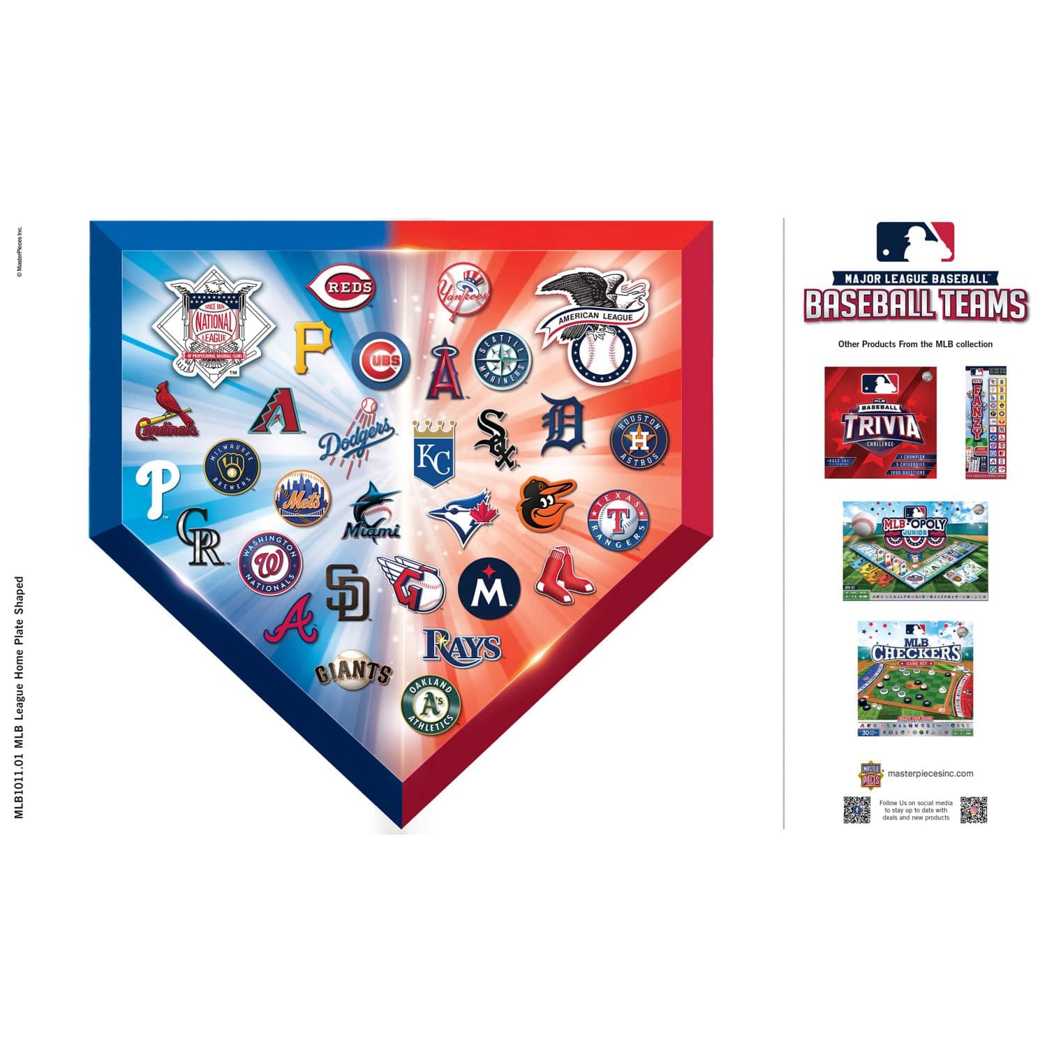 MLB Home Plate 500-Piece Shaped Puzzle - Sports Gifts, Sports Memorabilia, Sports Collectibles, Fan Shop