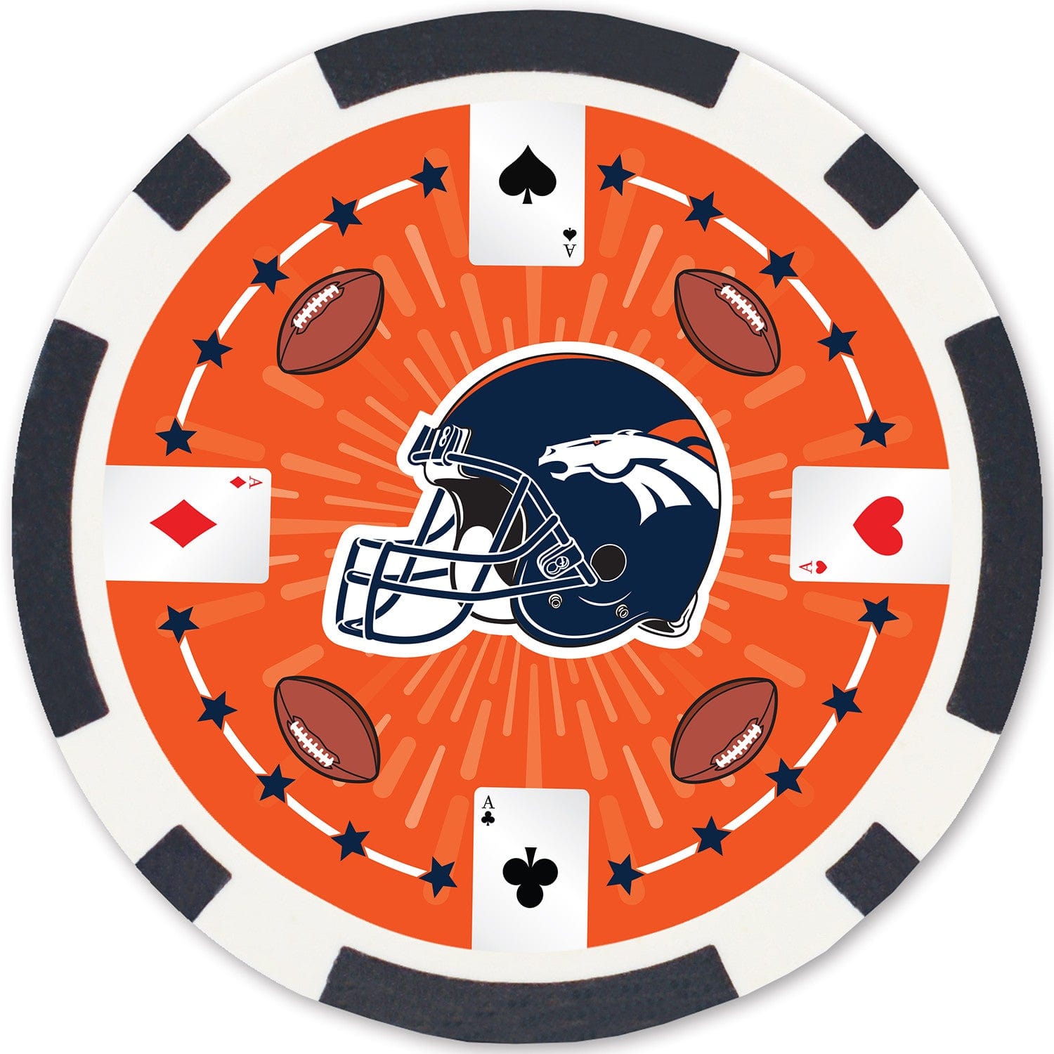 Denver Broncos 100 Piece Poker Chip Set