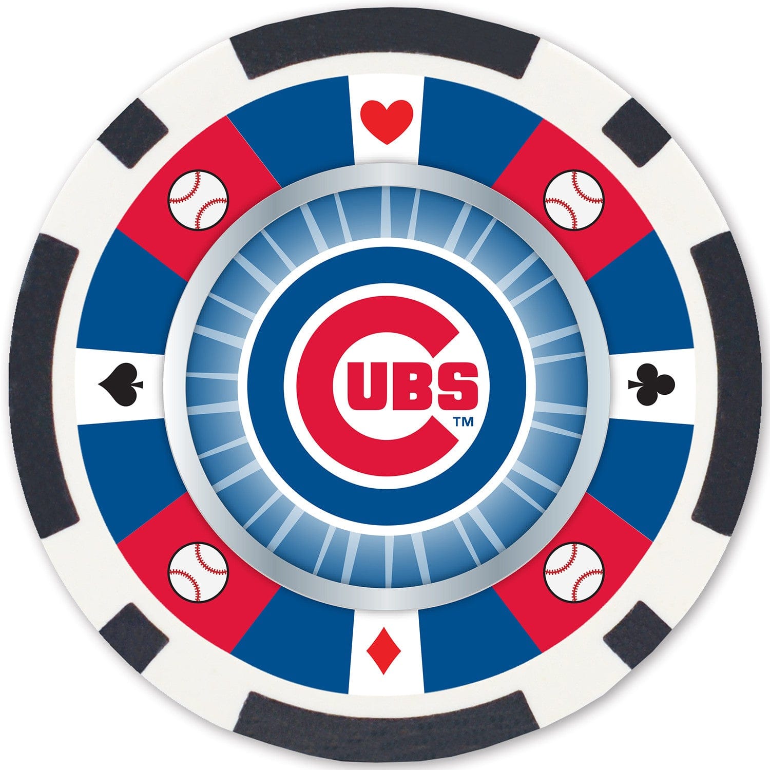 Chicago Cubs 100 Piece Poker Chip Set - Sports Gifts, Sports Memorabilia, Sports Collectibles, Fan Shop