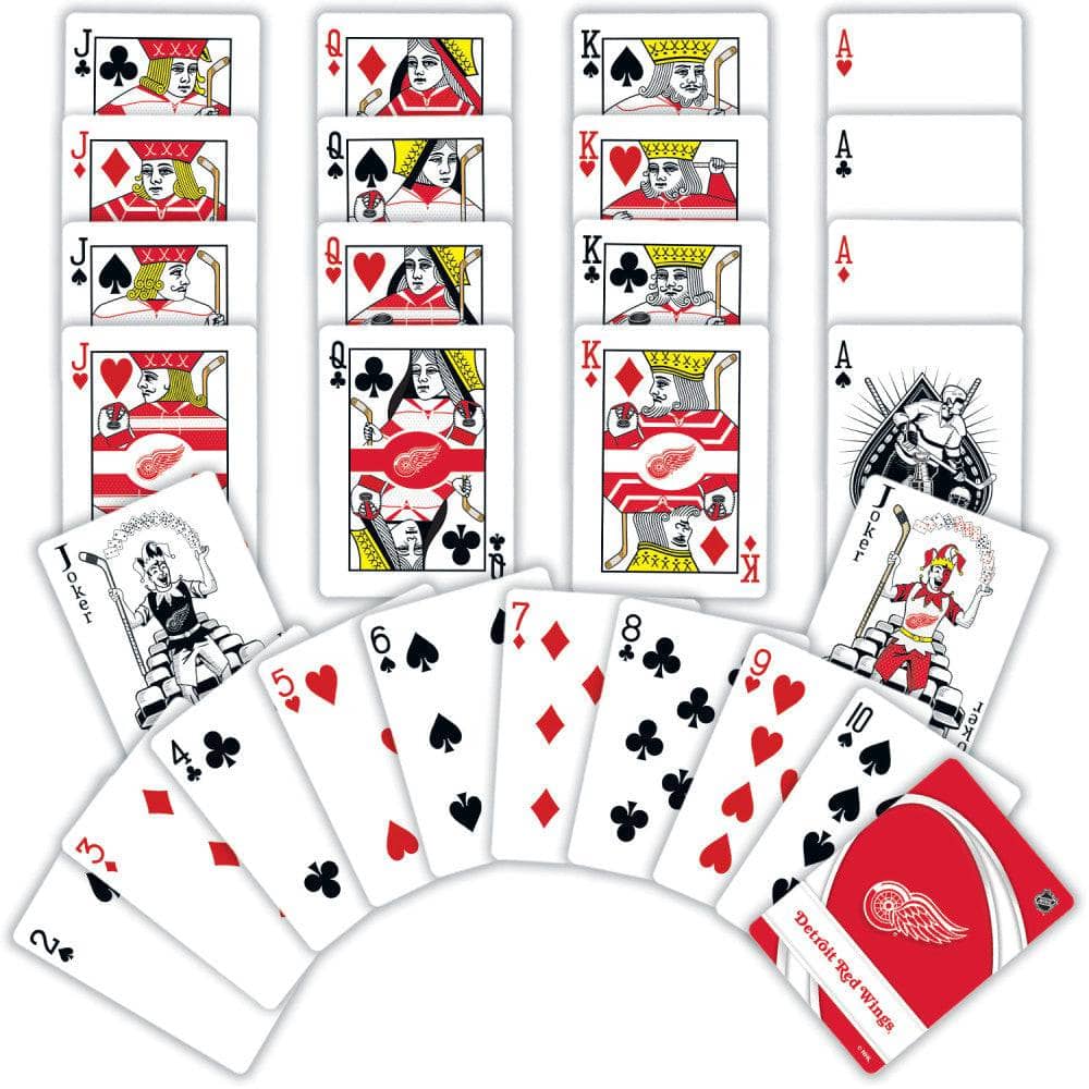 Detroit Red Wings Official Playing Cards - 54 Card Deck - Sports Gifts, Sports Memorabilia, Sports Collectibles, Fan Shop
