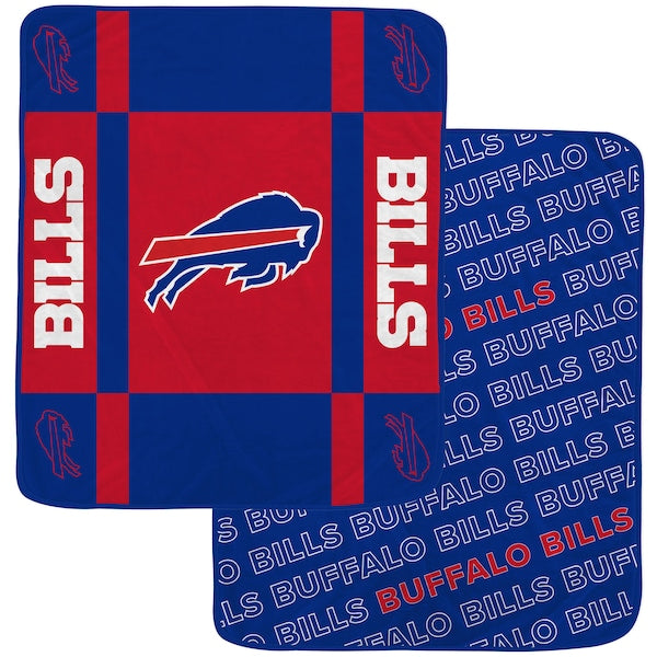 Buffalo Bills 60"x70" Reverse Block Lux Super Soft Plush Throw Two-Sided Blanket - Sports Collectibles, Sports Memorabilia, Sports Fan Shop, Sports Gifts