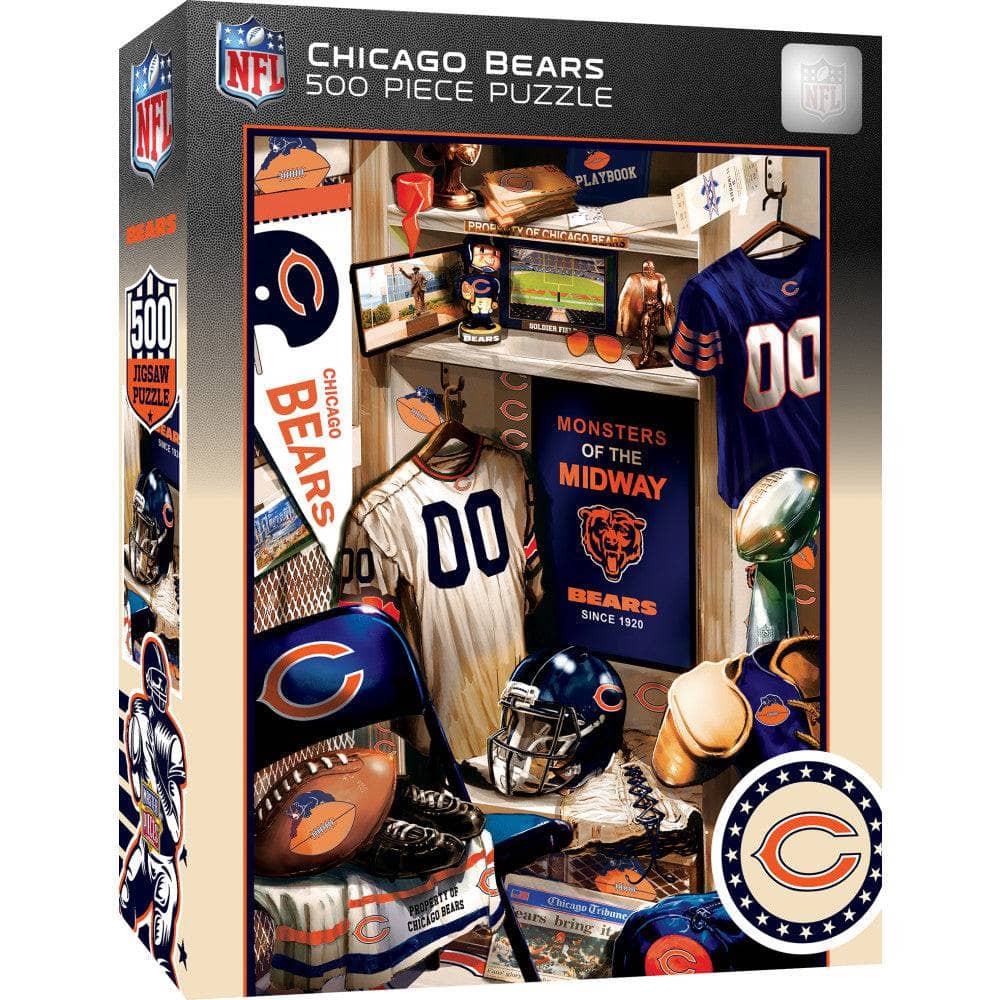 Chicago Bears Locker Room 500-Piece Jigsaw Puzzle - Sports Gifts, Sports Memorabilia, Sports Collectibles, Fan Shop