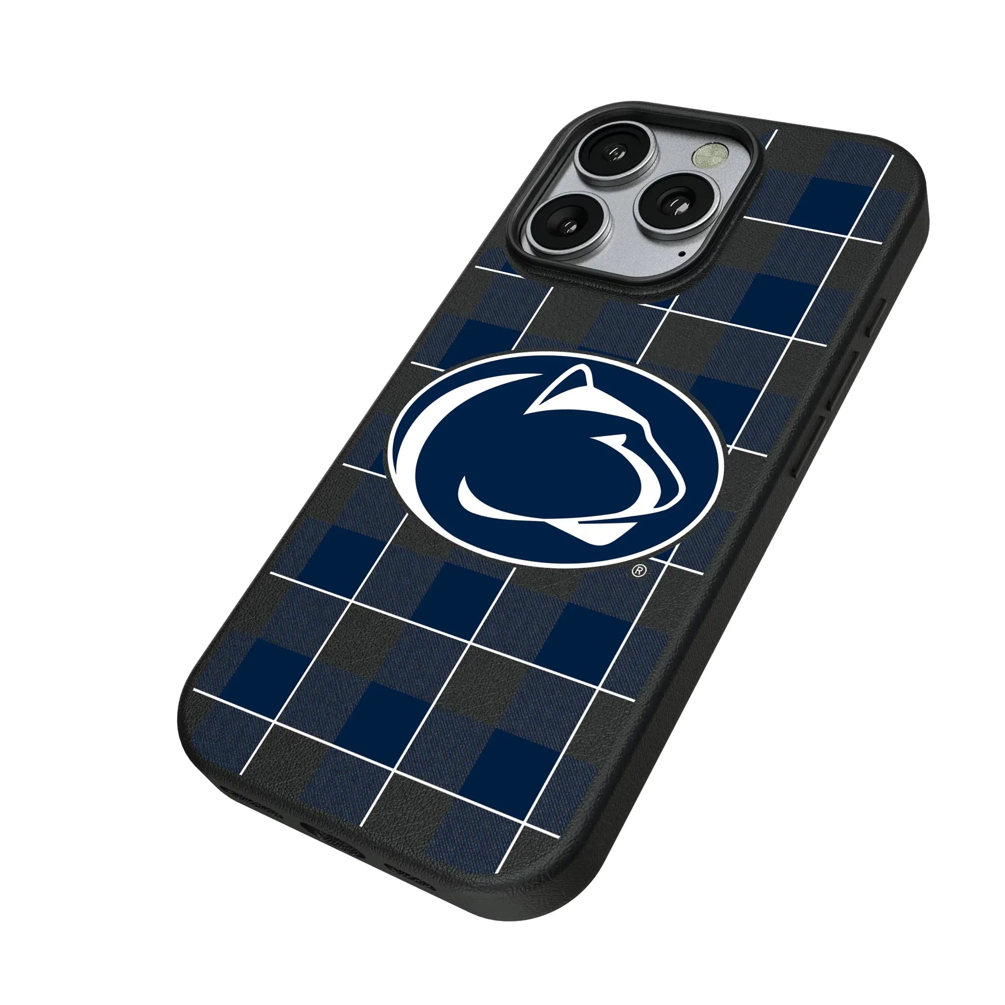 Pennsylvania State University Nittany Lions Plaid MagSafe Compatible Phone Case for Apple iPhone
