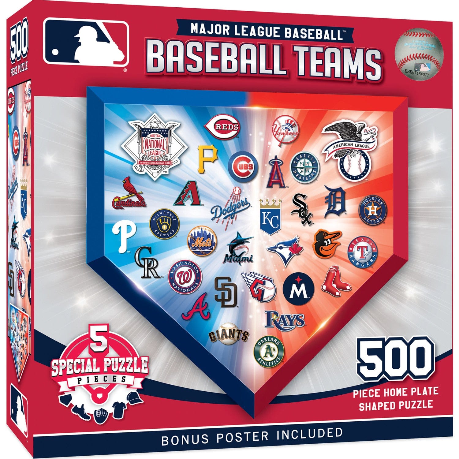 MLB Home Plate 500-Piece Shaped Puzzle - Sports Gifts, Sports Memorabilia, Sports Collectibles, Fan Shop