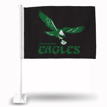 Philadelphia Eagles Black Double Sided Car Flag - 16" x 19" - Sports Collectibles, Sports Memorabilia, Sports Fan Shop, Sports Gifts