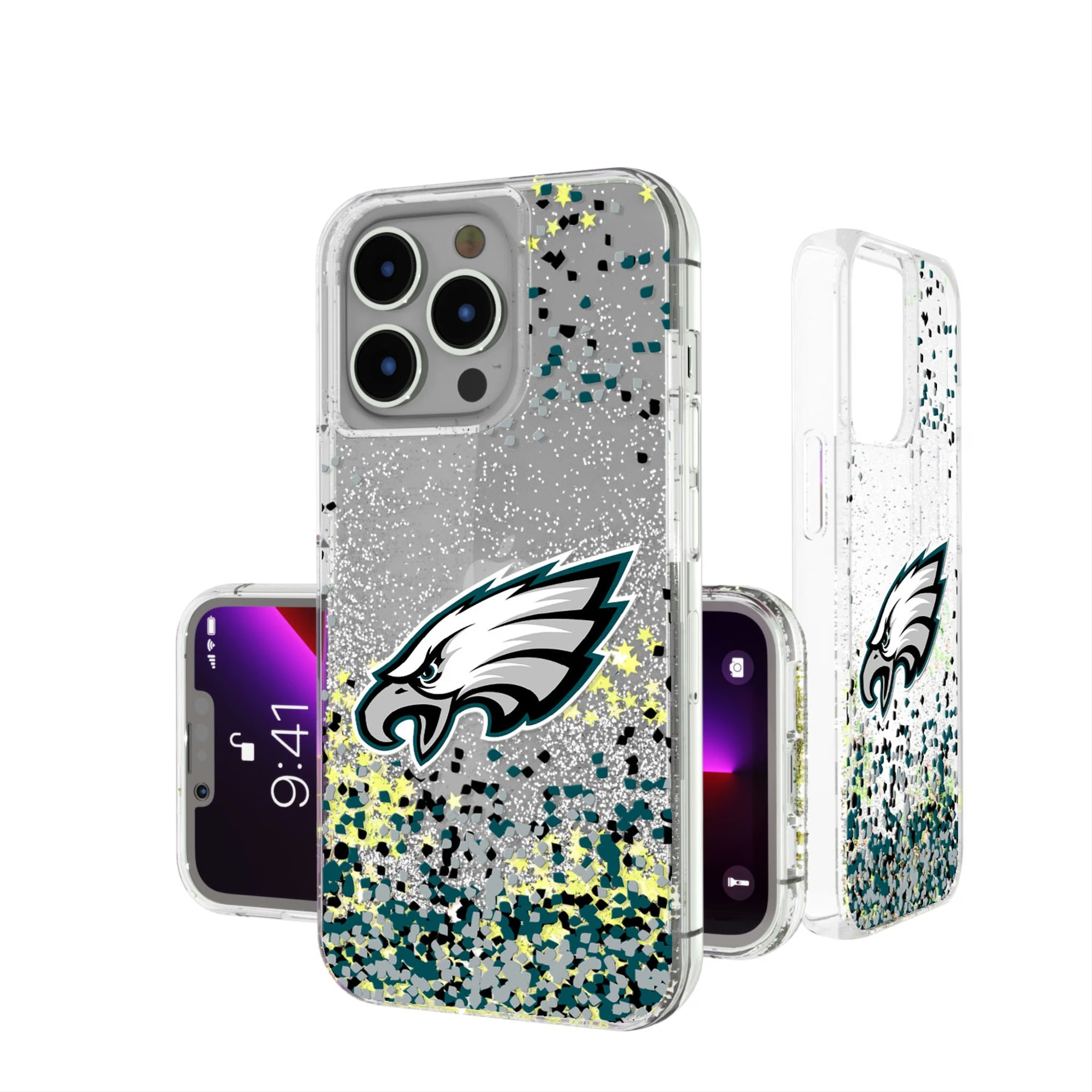 Philadelphia Eagles Confetti Glitter Phone Case - Sports Gifts, Sports Memorabilia, Sports Collectibles, Fan Shop