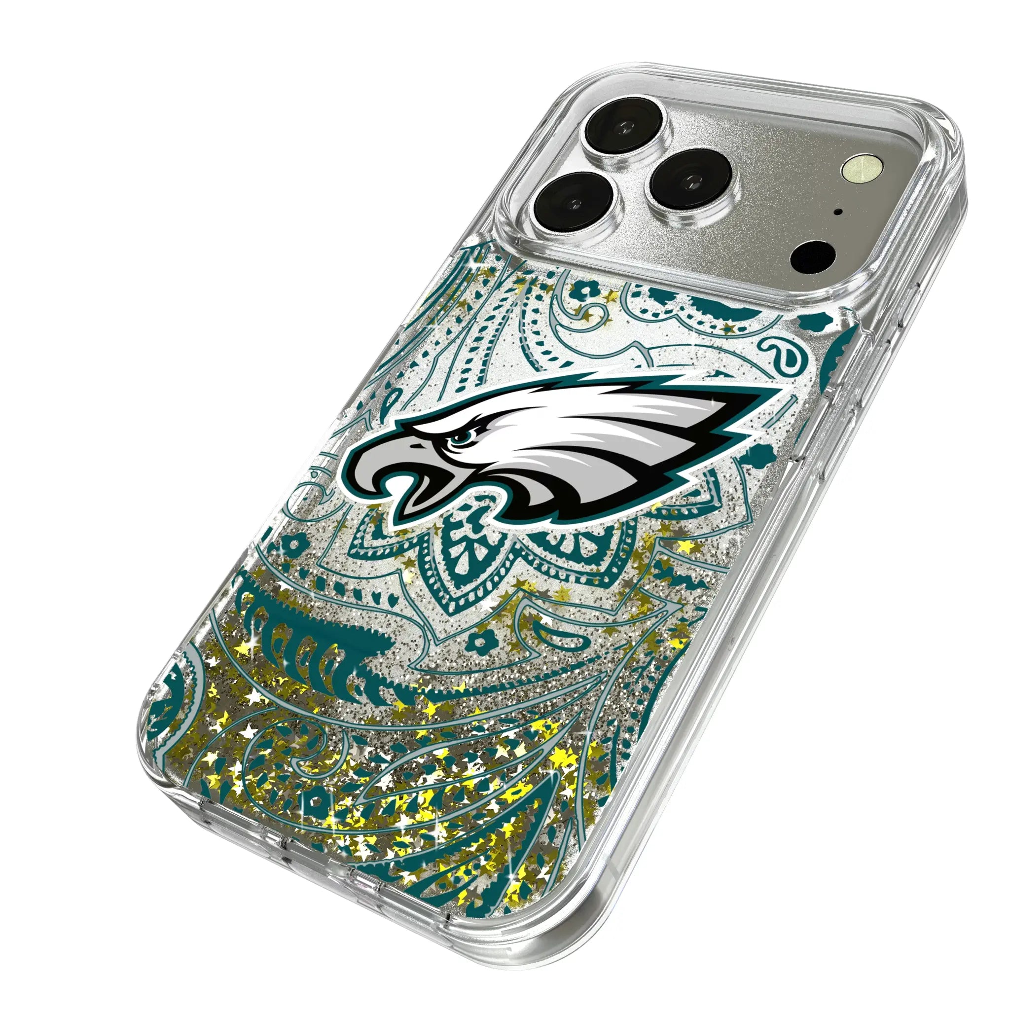 Philadelphia Eagles Paisley Glitter Phone Case