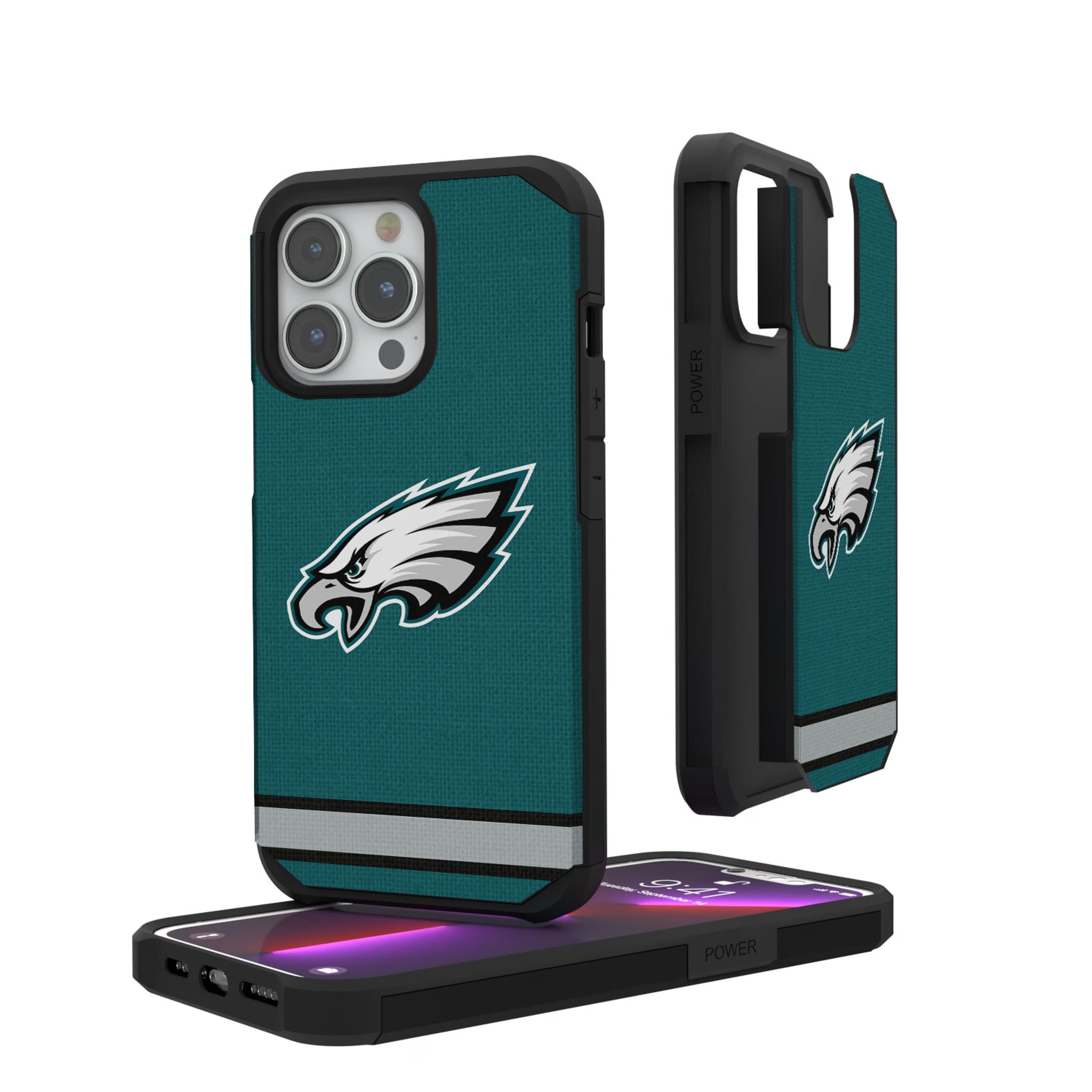 Philadelphia Eagles Stripe Rugged Phone Case - Sports Gifts, Sports Memorabilia, Sports Collectibles, Fan Shop