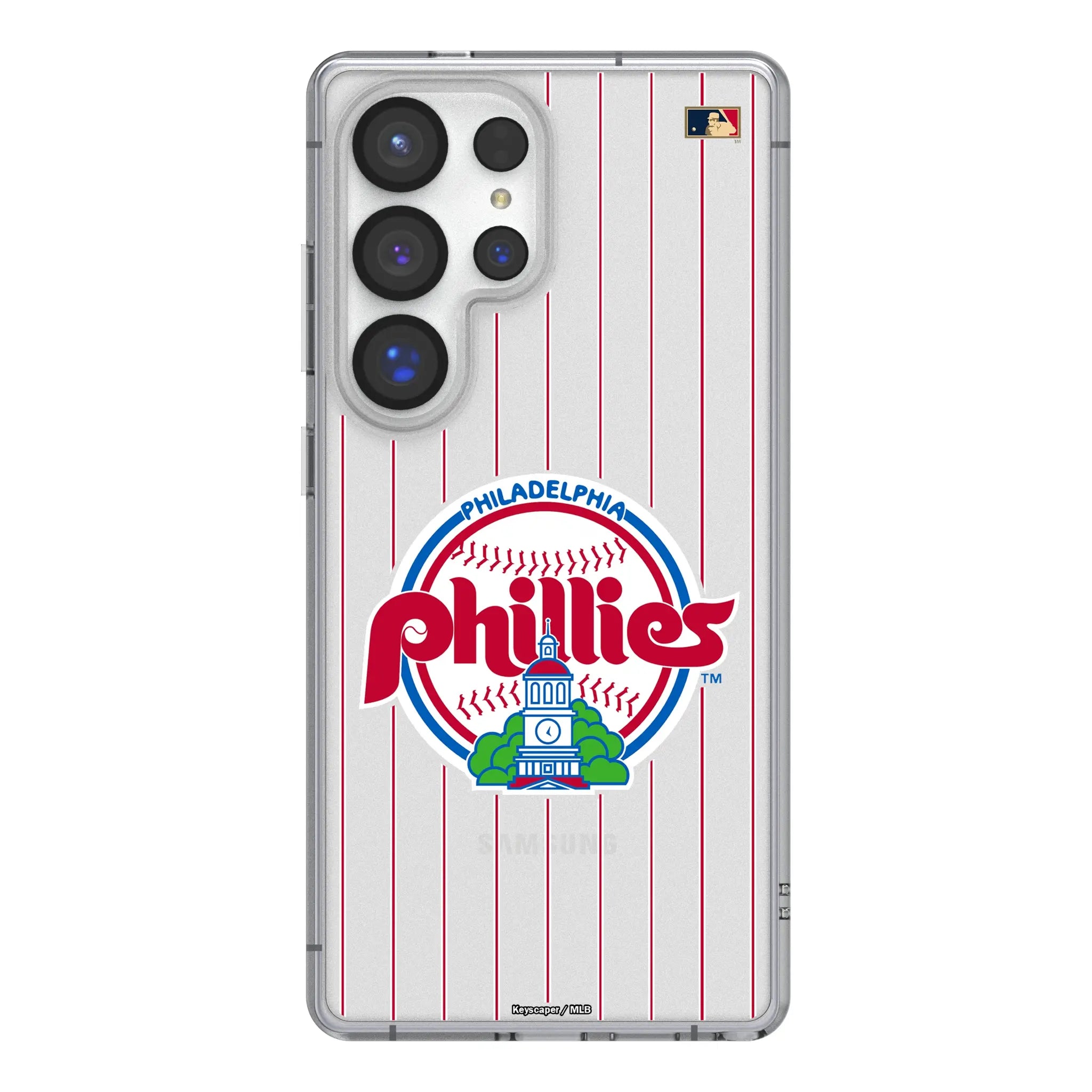 Philadelphia Phillies 1984-1991 - Cooperstown Collection Pinstripe Clear Phone Case for Samsung Galaxy