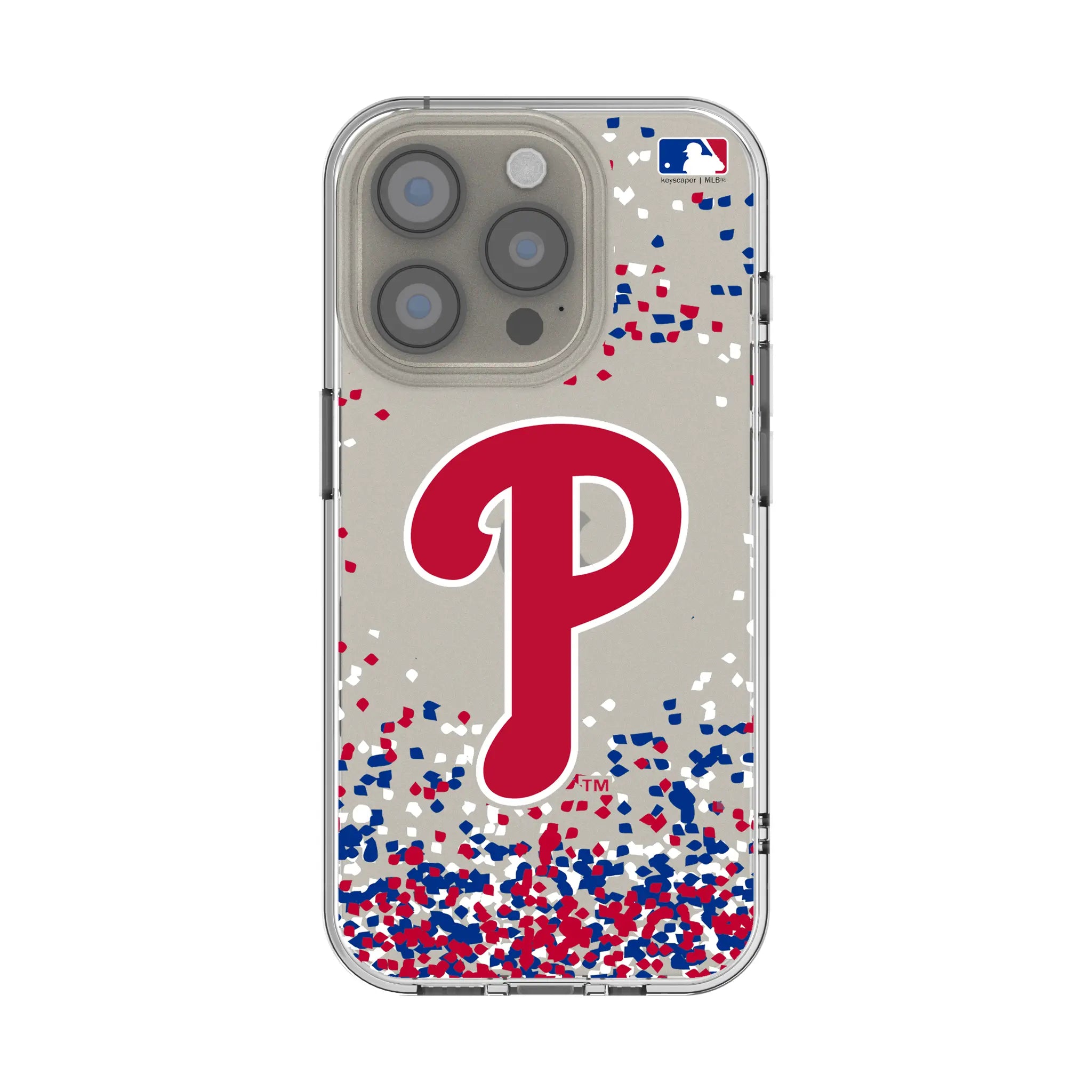 Philadelphia Phillies Confetti Clear Phone Case for Apple iPhone