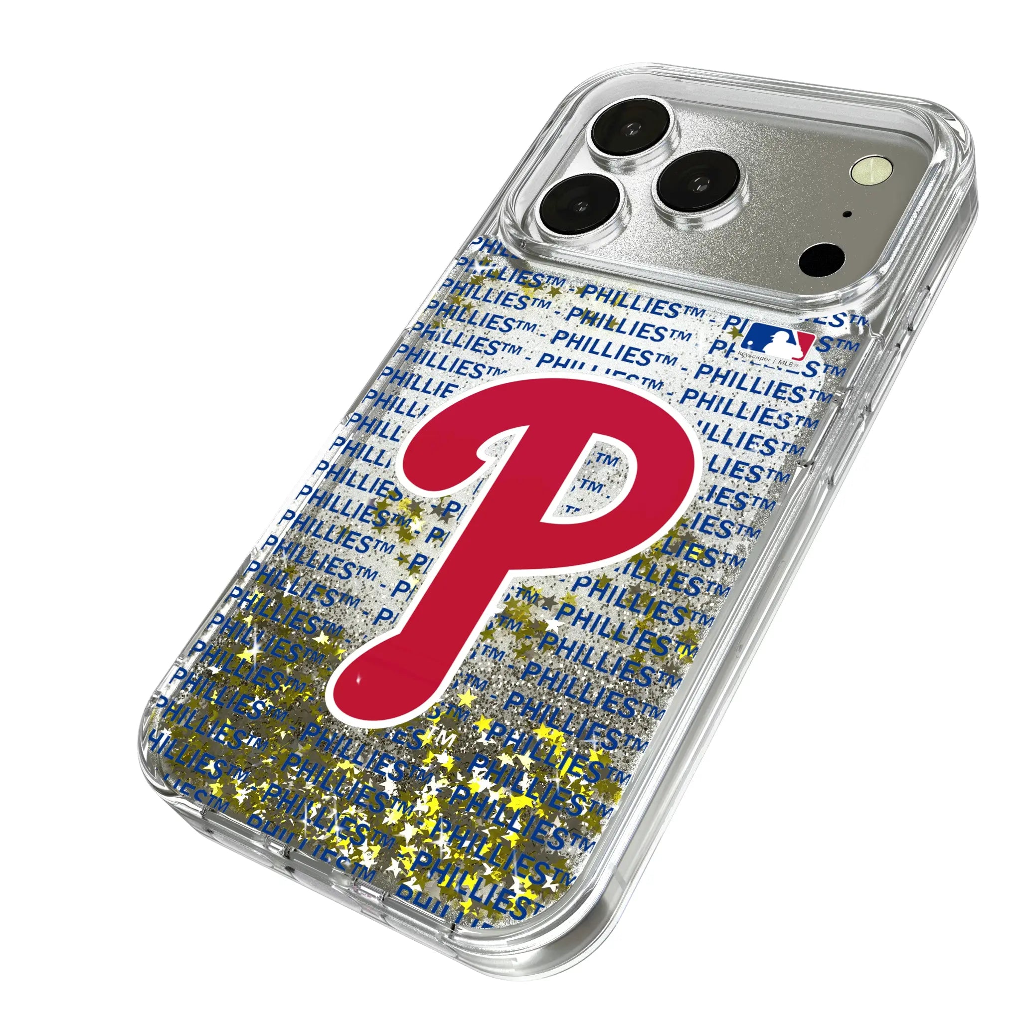 Philadelphia Phillies Text Backdrop Glitter Phone Case