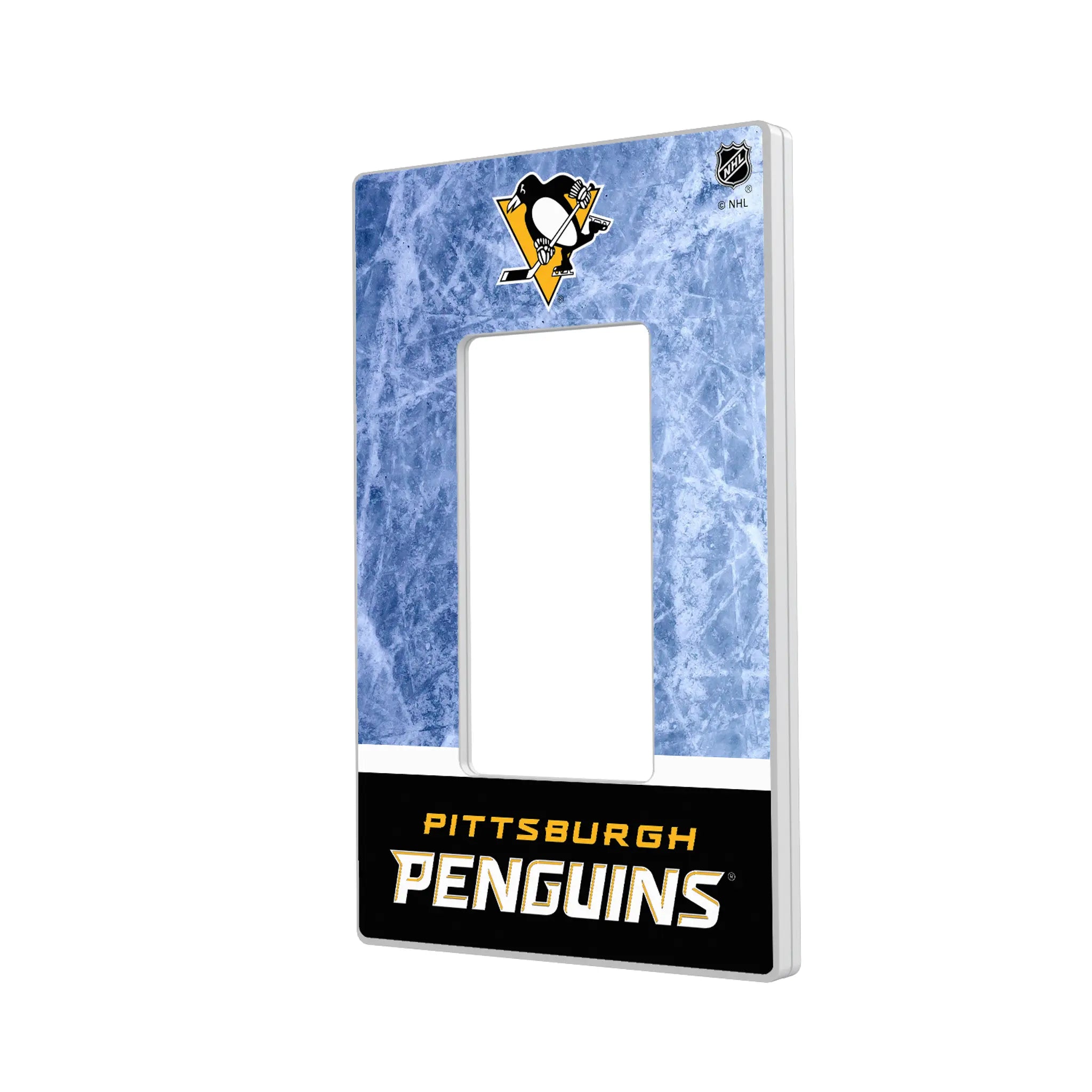 Pittsburgh Penguins Ice Wordmark Hidden-Screw Light Switch Plate