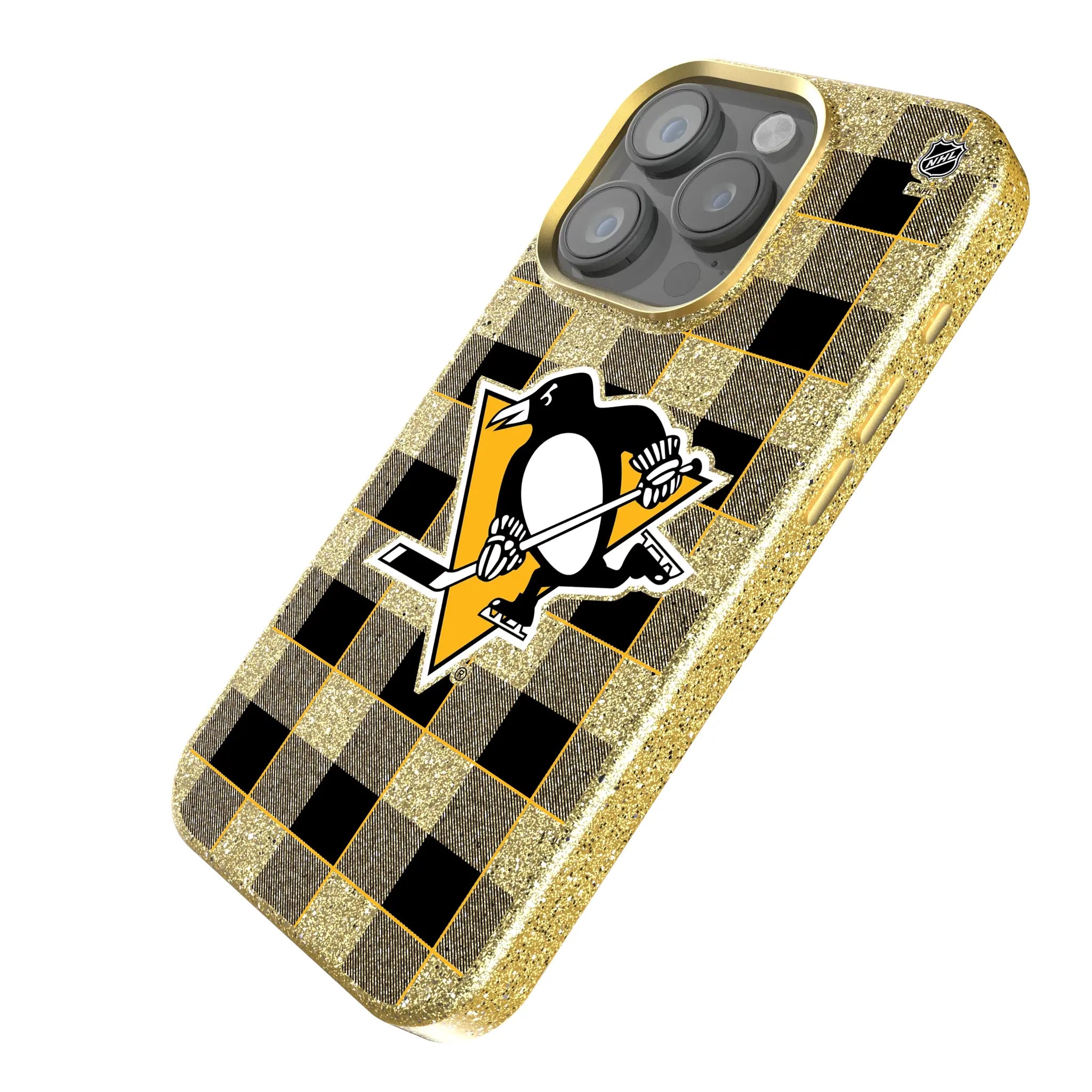 Pittsburgh Penguins Plaid Bling Phone Case