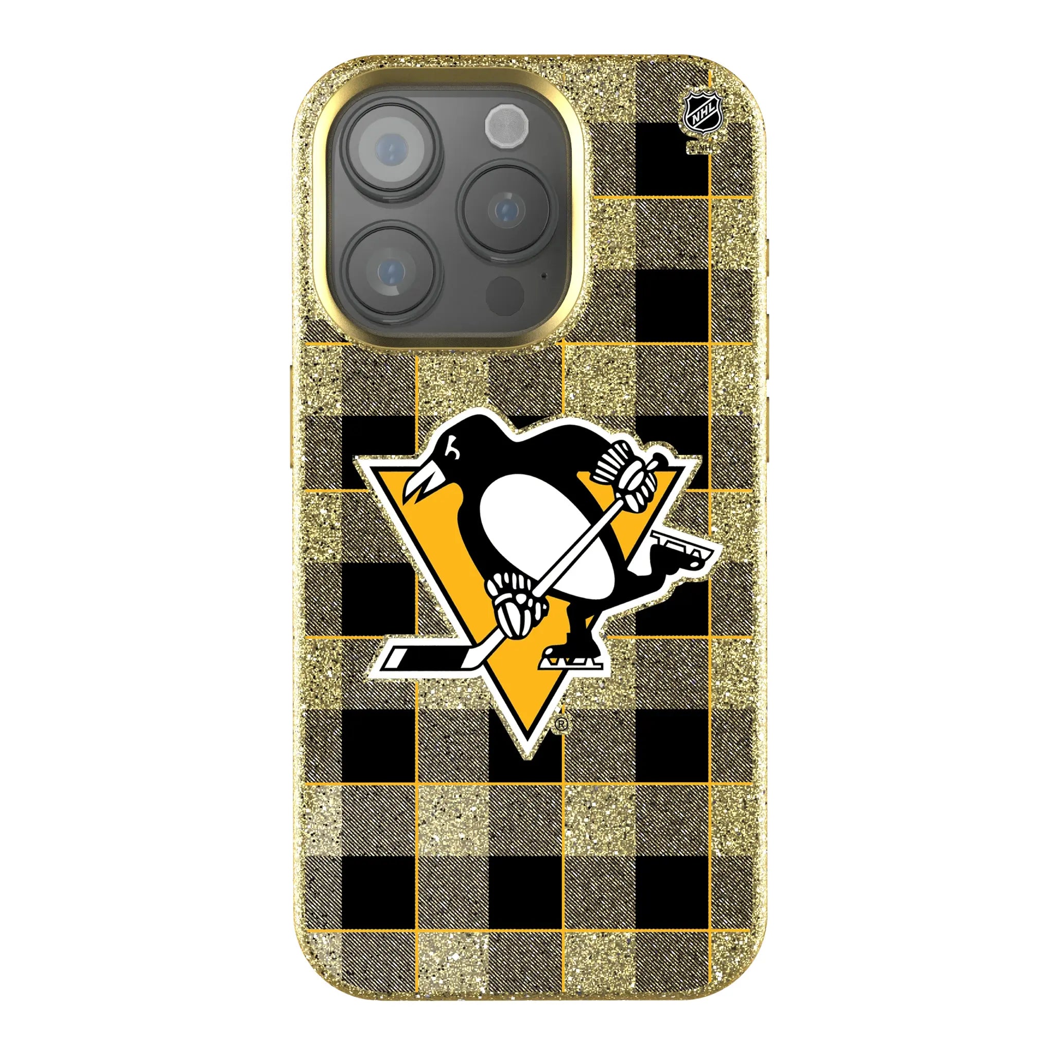 Pittsburgh Penguins Plaid Bling Phone Case