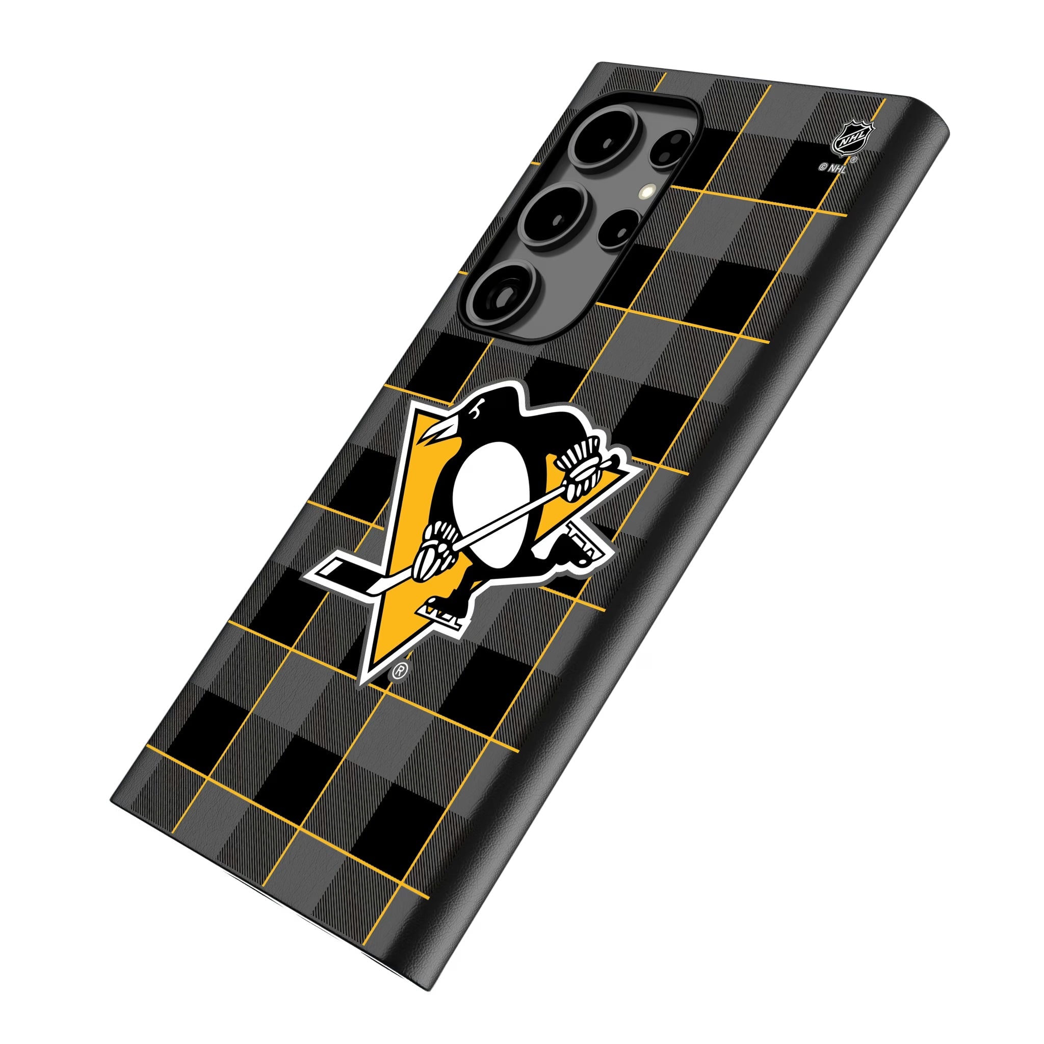 Pittsburgh Penguins Plaid MagSafe Compatible Phone Case for Samsung Galaxy