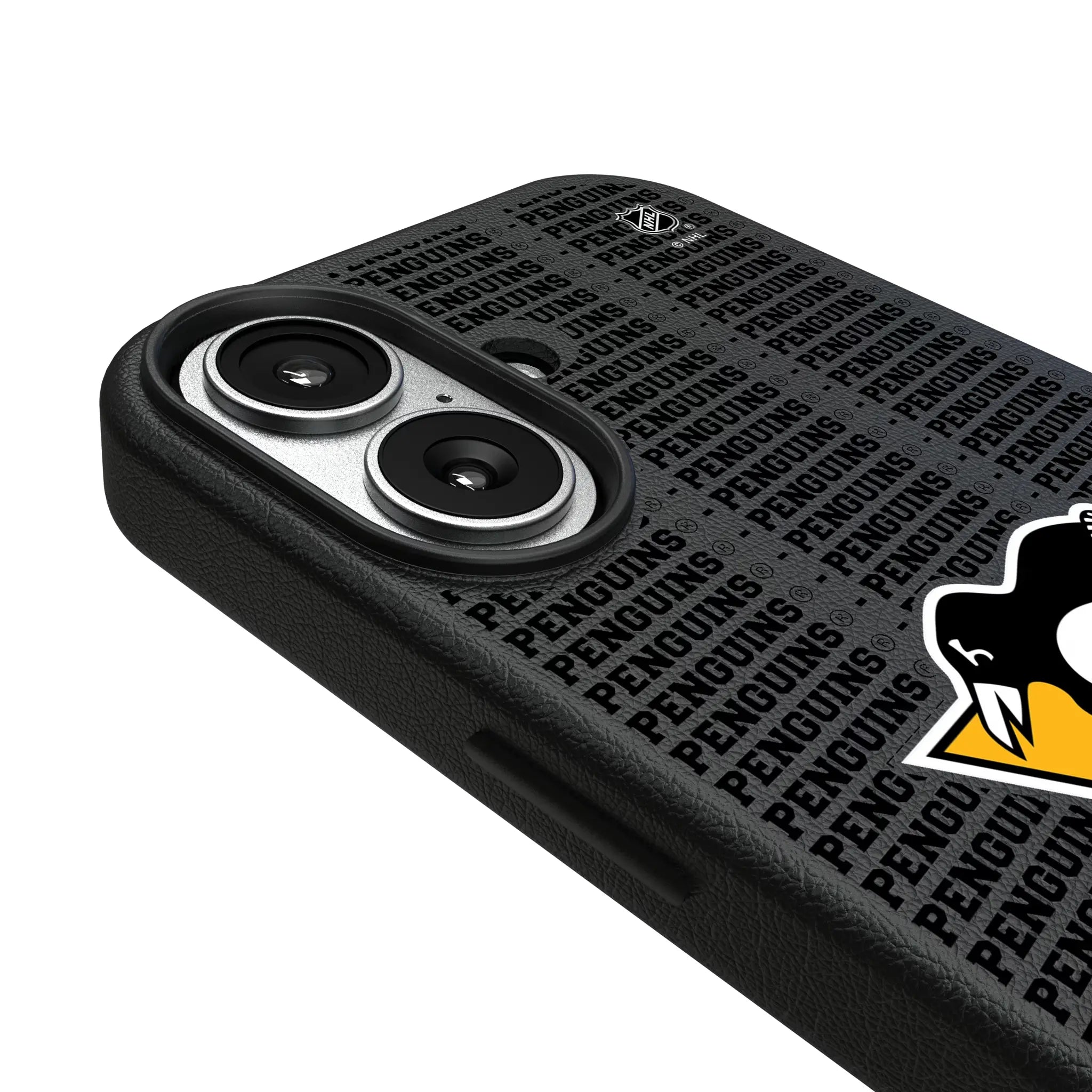 Pittsburgh Penguins Text Backdrop MagSafe Compatible Phone Case for Apple iPhone