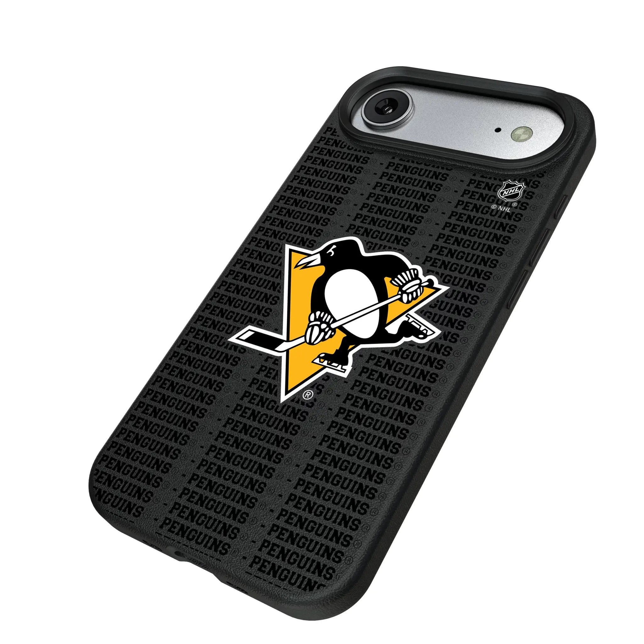 Pittsburgh Penguins Text Backdrop MagSafe Compatible Phone Case for Apple iPhone