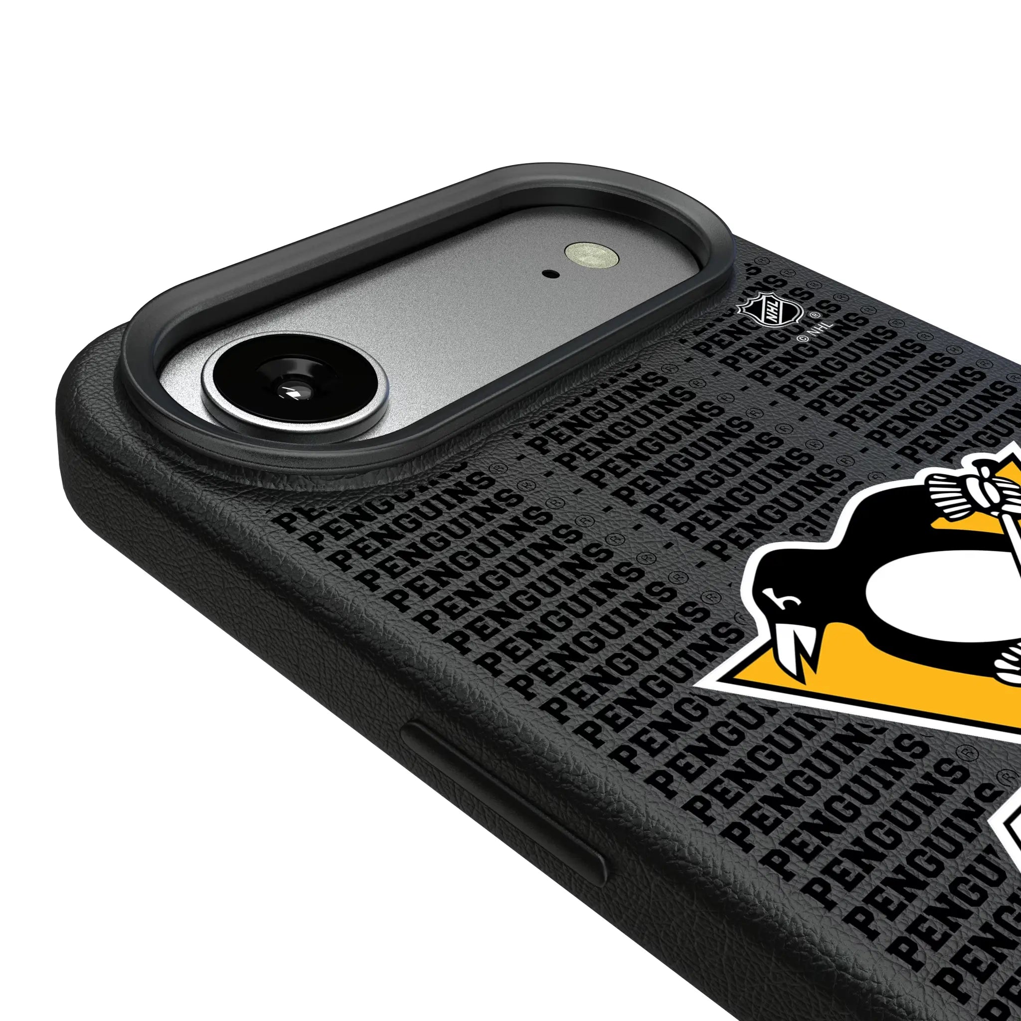 Pittsburgh Penguins Text Backdrop MagSafe Compatible Phone Case for Apple iPhone