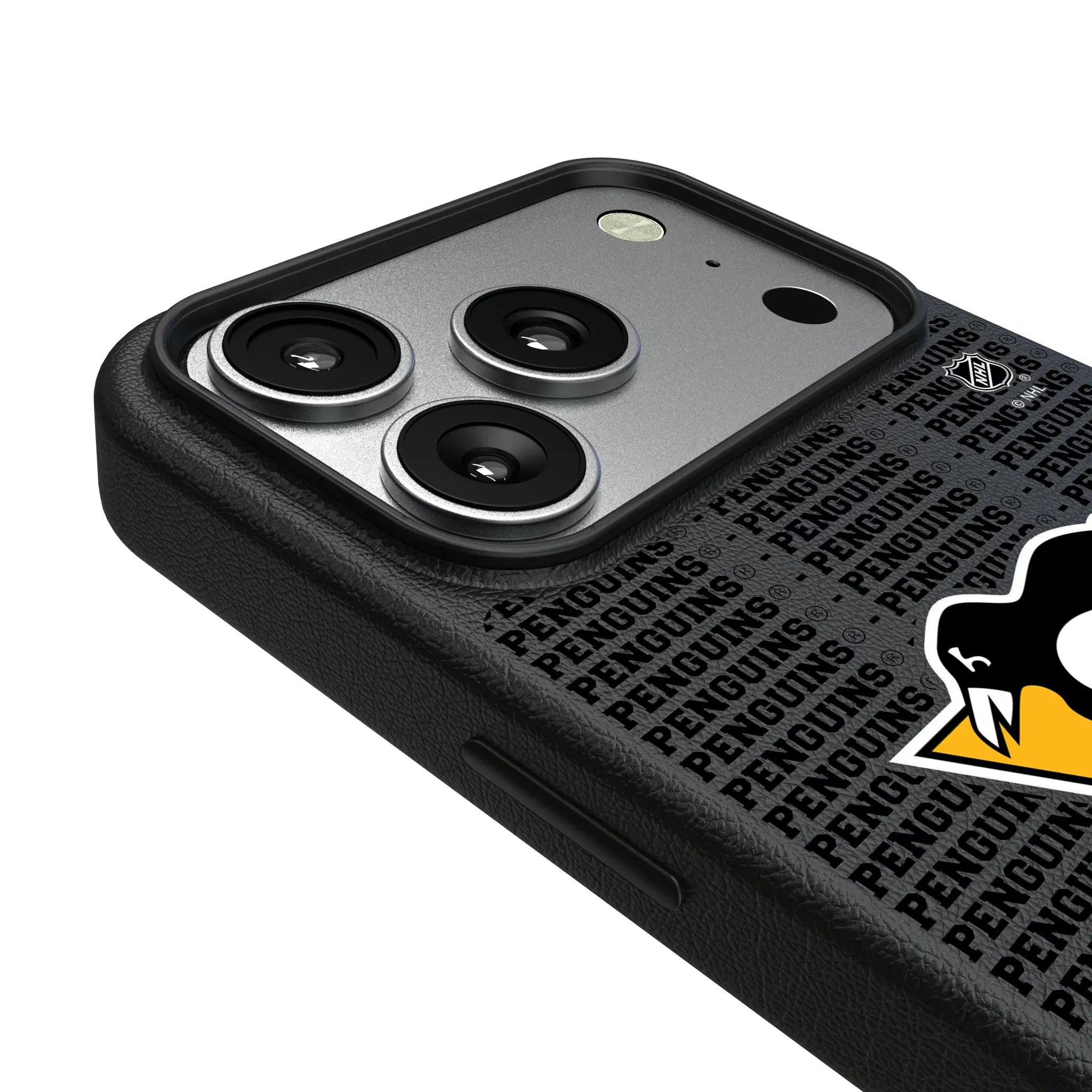 Pittsburgh Penguins Text Backdrop MagSafe Compatible Phone Case for Apple iPhone