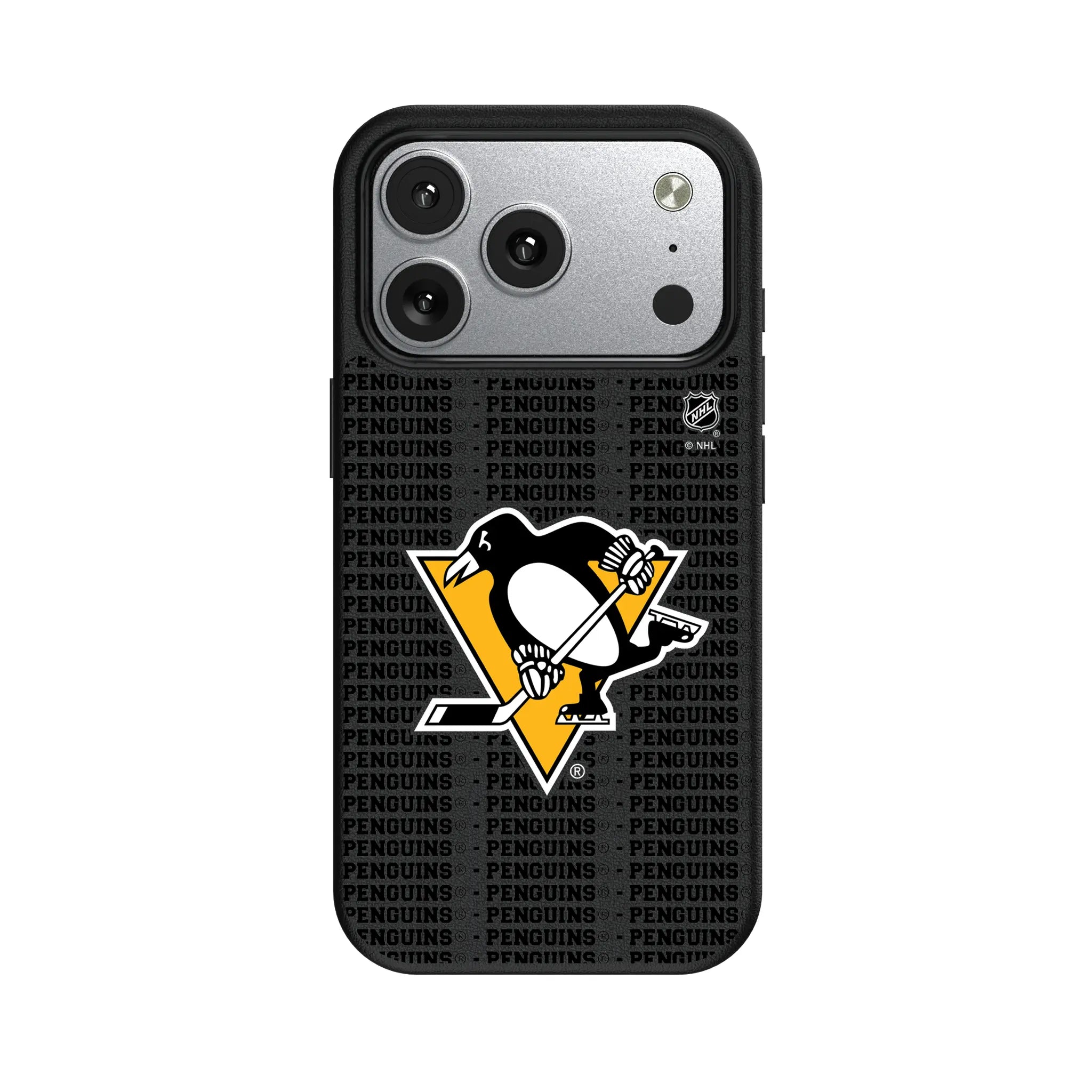 Pittsburgh Penguins Text Backdrop MagSafe Compatible Phone Case for Apple iPhone