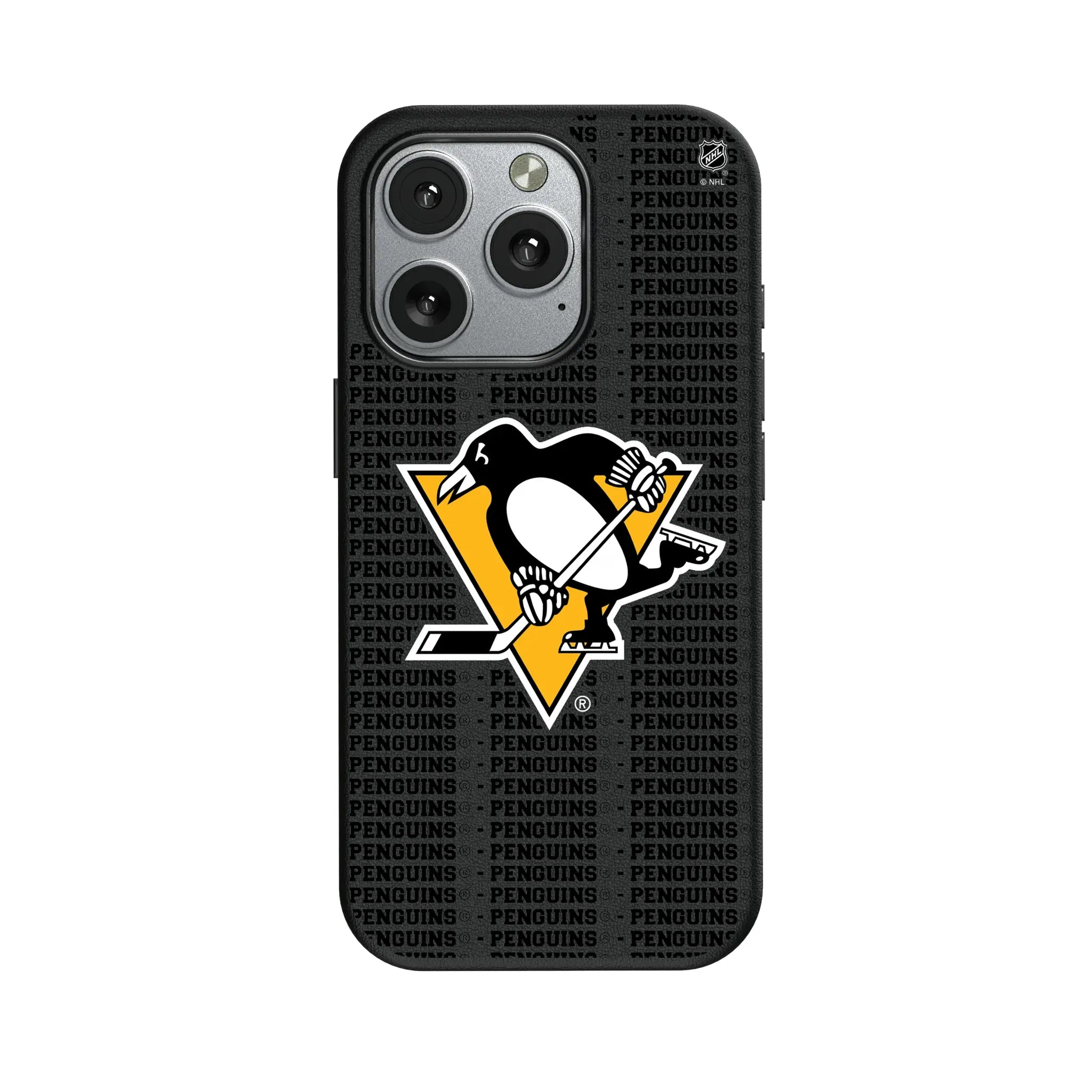 Pittsburgh Penguins Text Backdrop MagSafe Compatible Phone Case for Apple iPhone