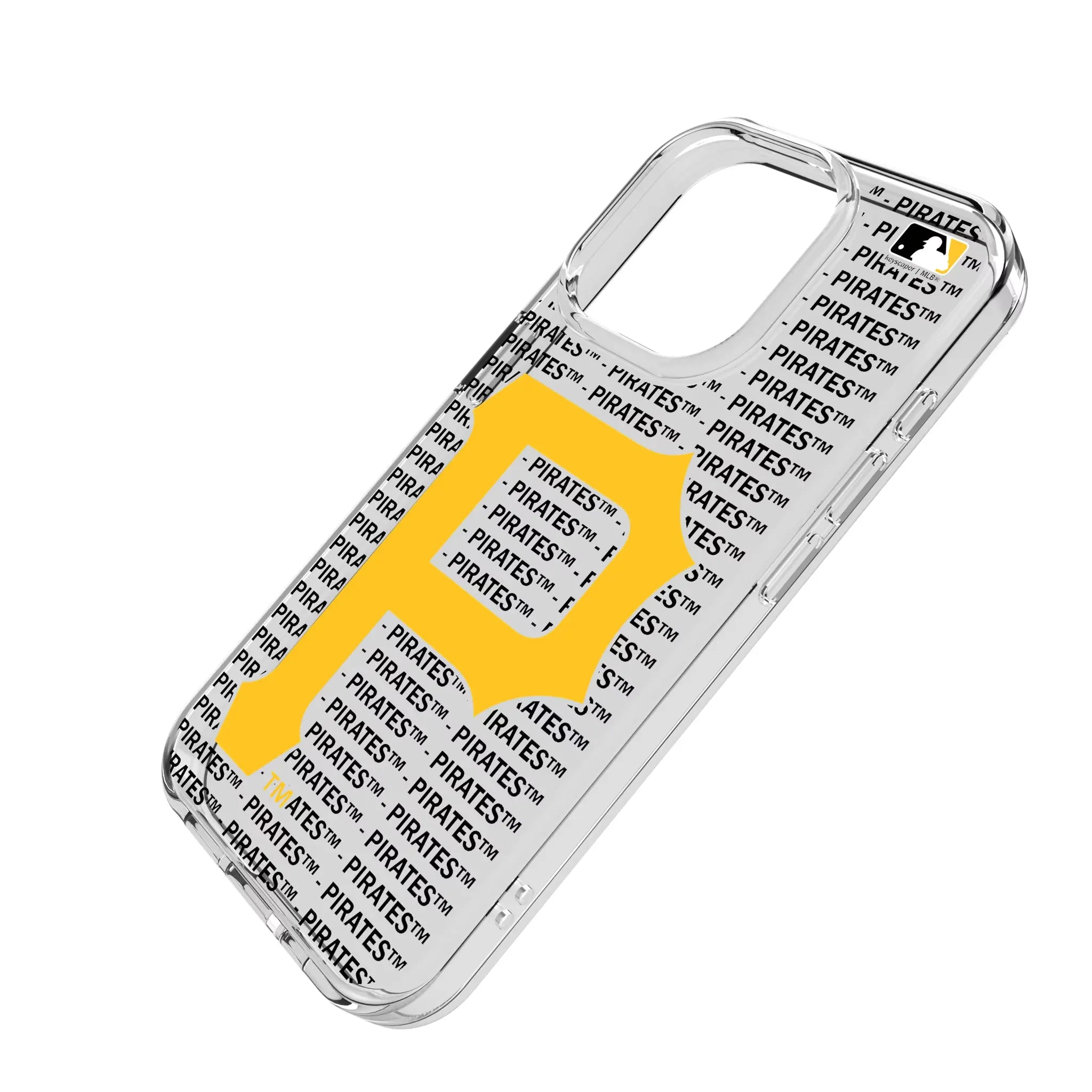 Pittsburgh Pirates Text Backdrop Clear Phone Case for Apple iPhone