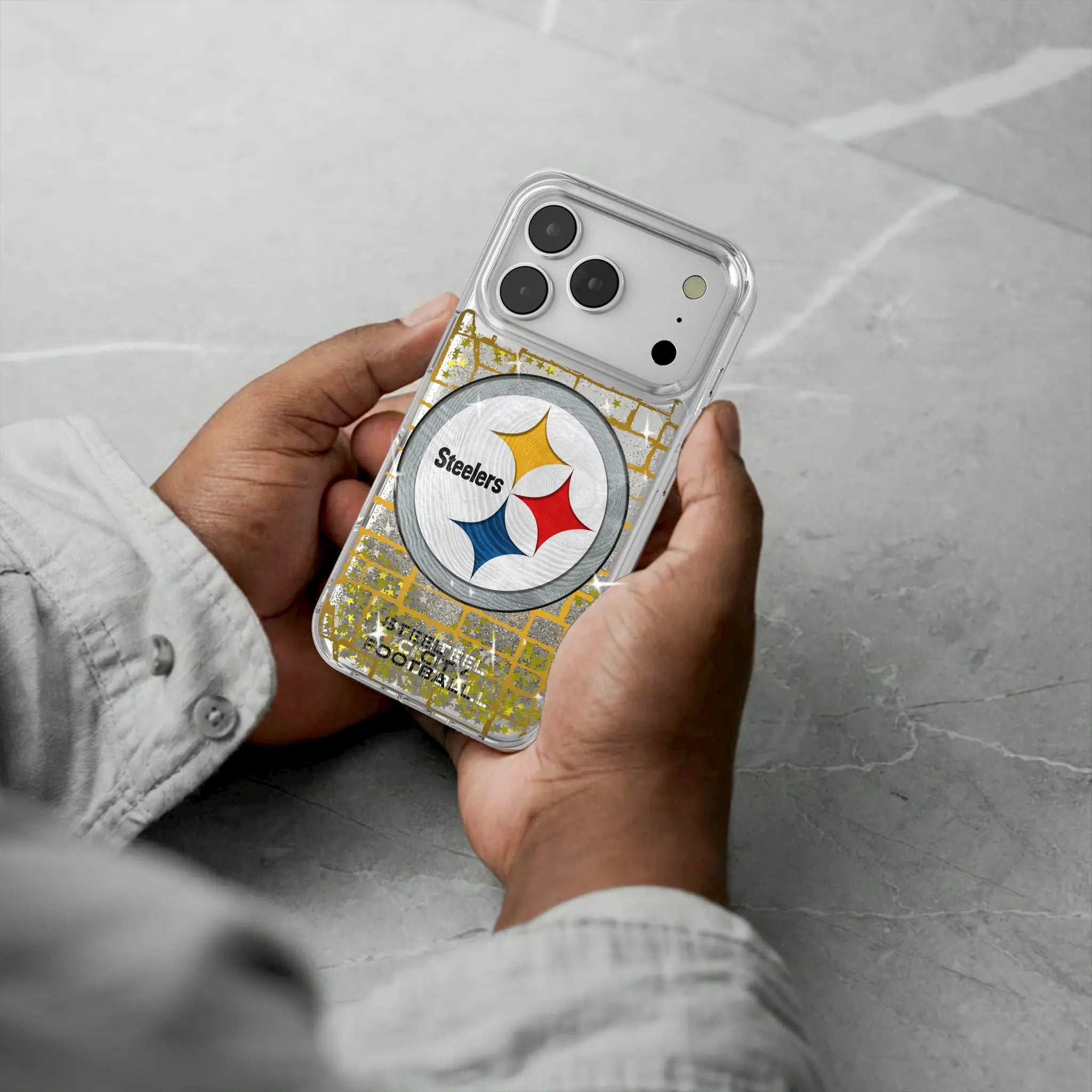 Pittsburgh Steelers Brick Glitter Phone Case for Apple iPhone
