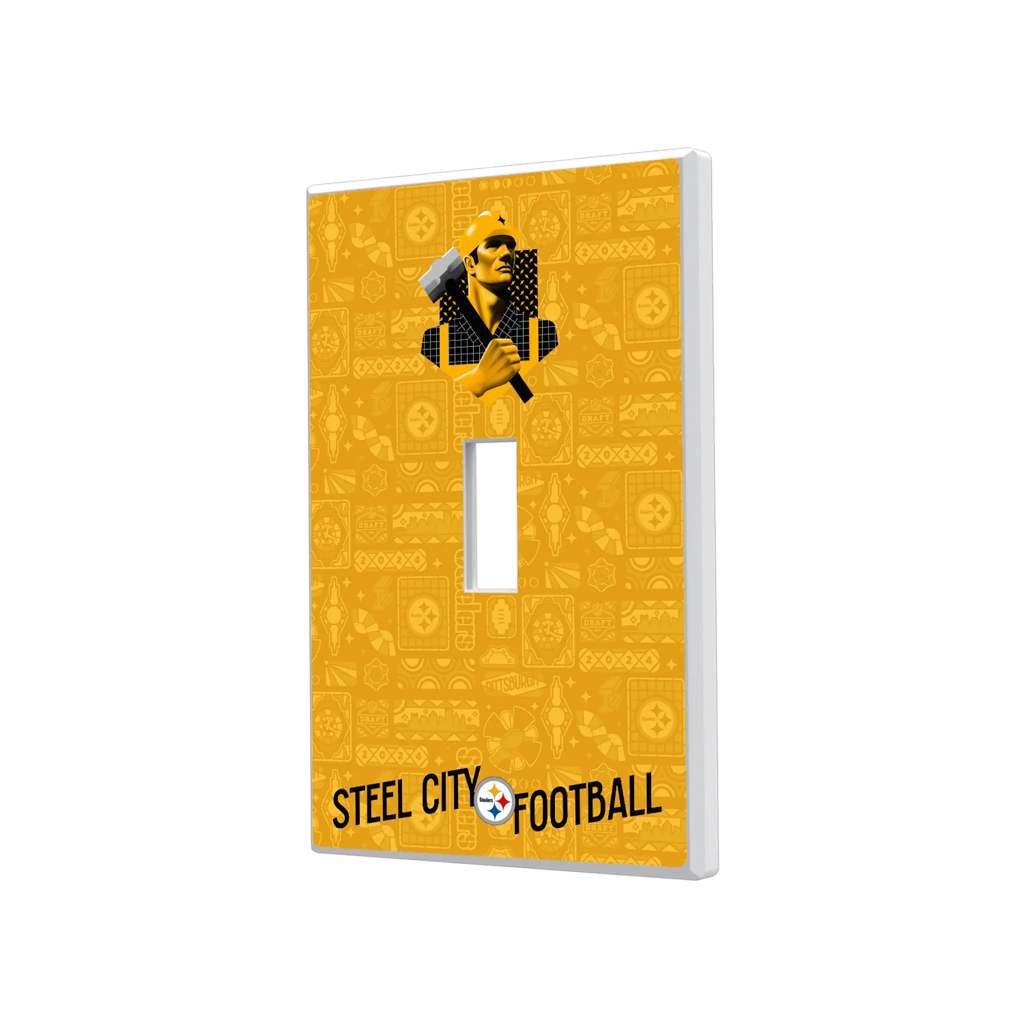 Pittsburgh Steelers 2024 Illustrated Limited Edition Hidden-Screw Light Switch Plate