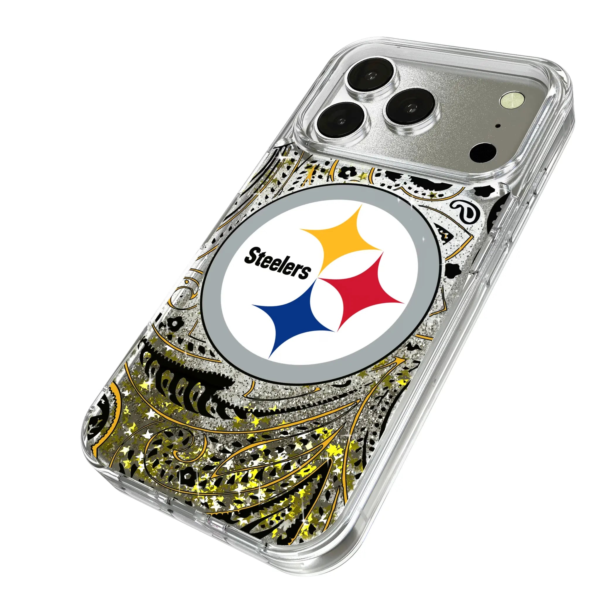 Pittsburgh Steelers Paisley Glitter Phone Case
