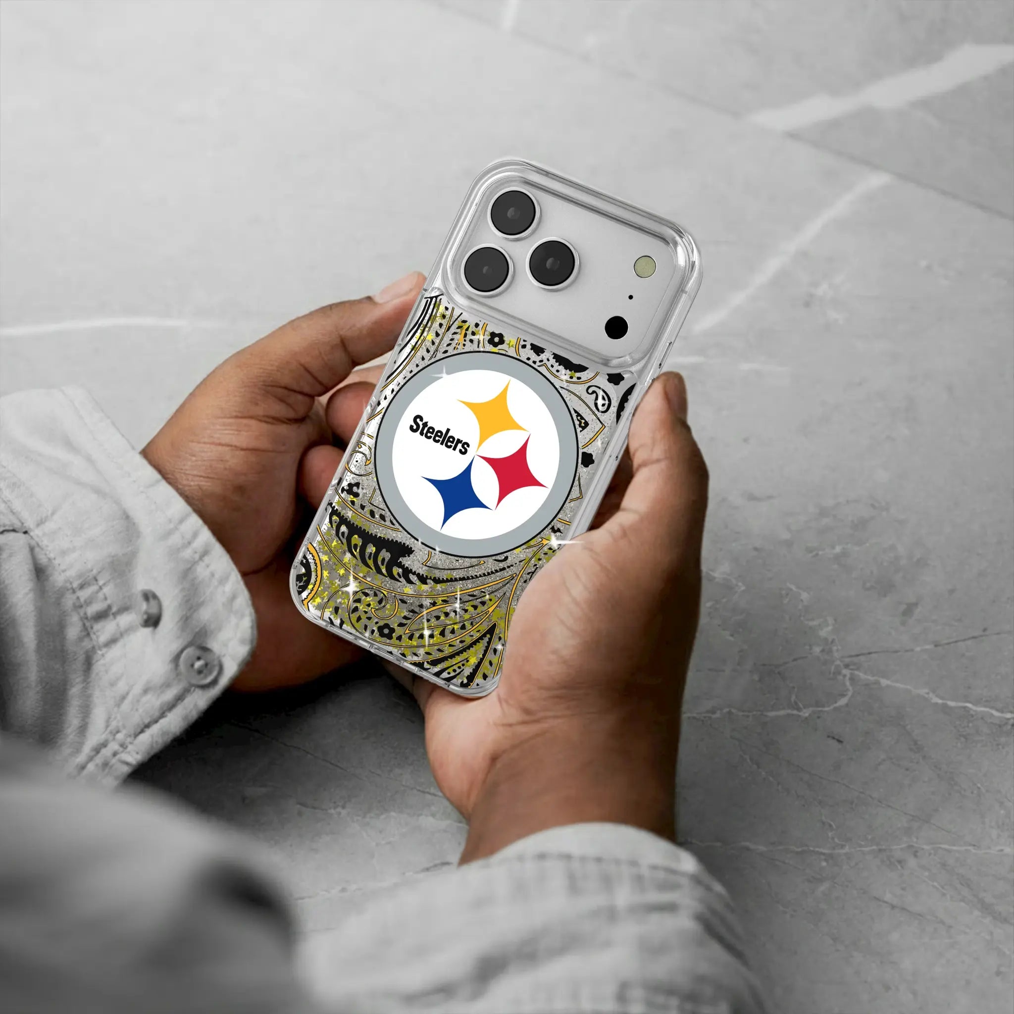 Pittsburgh Steelers Paisley Glitter Phone Case