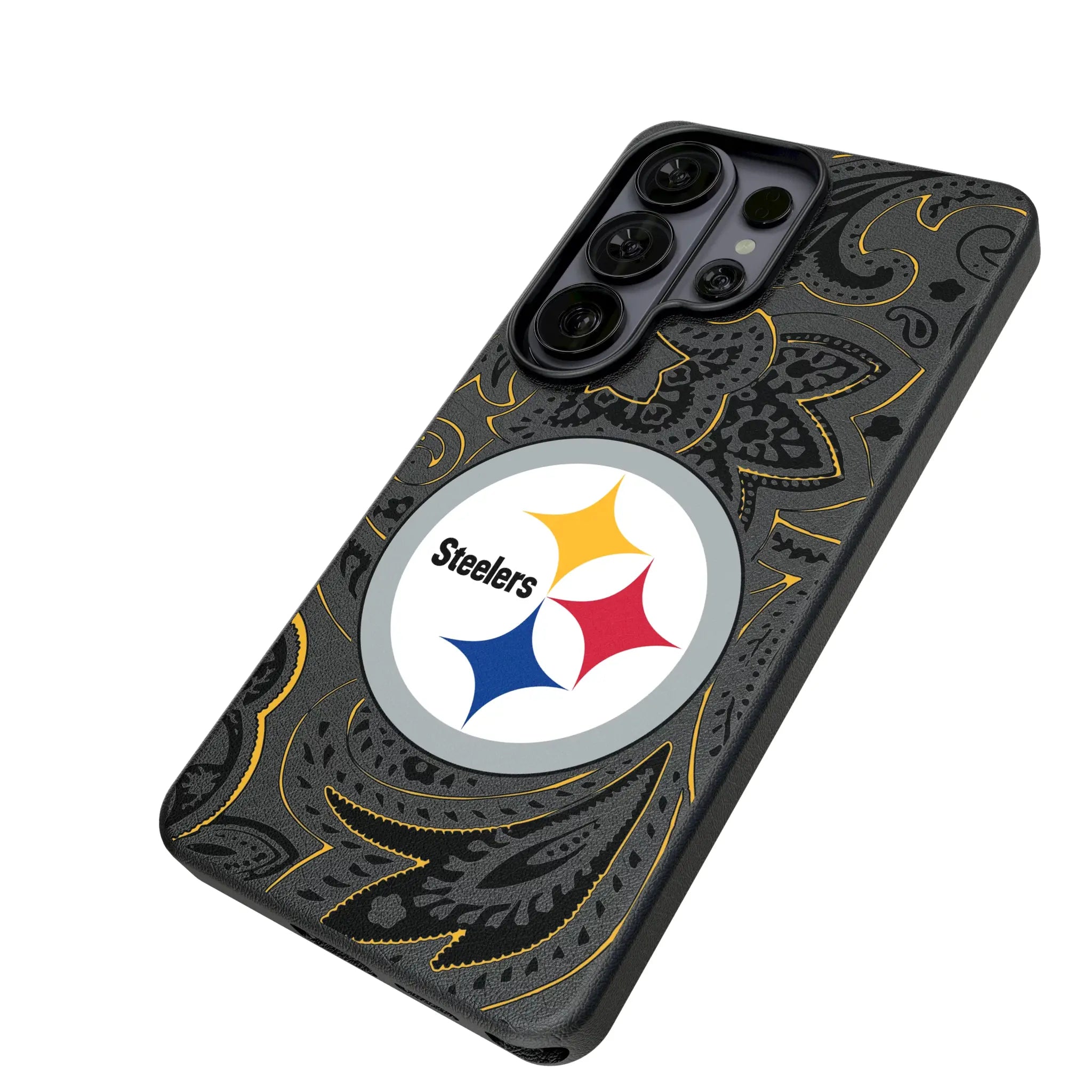 Pittsburgh Steelers Paisley MagSafe Compatible Phone Case for Samsung Galaxy