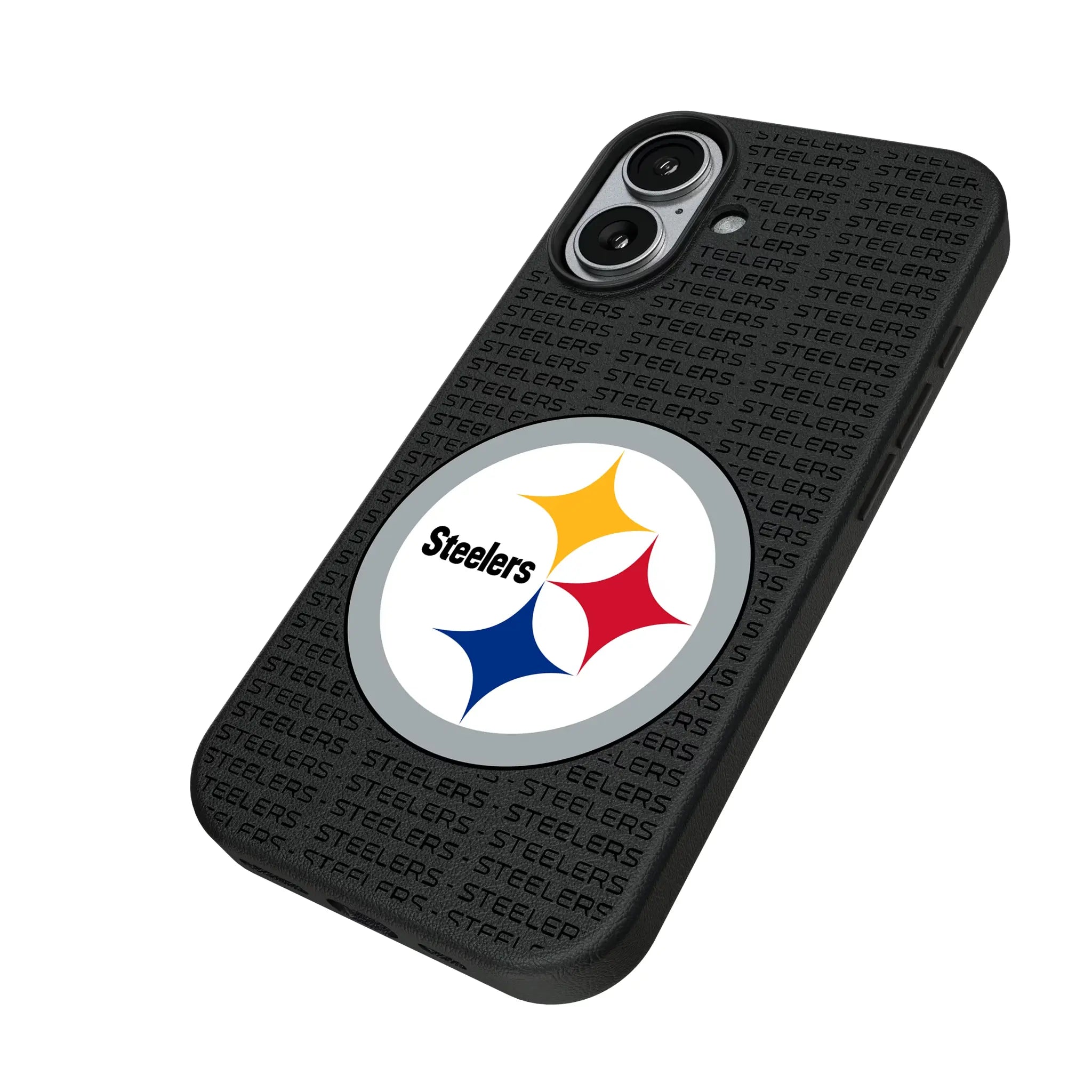 Pittsburgh Steelers Text Backdrop MagSafe Compatible Phone Case for Apple iPhone