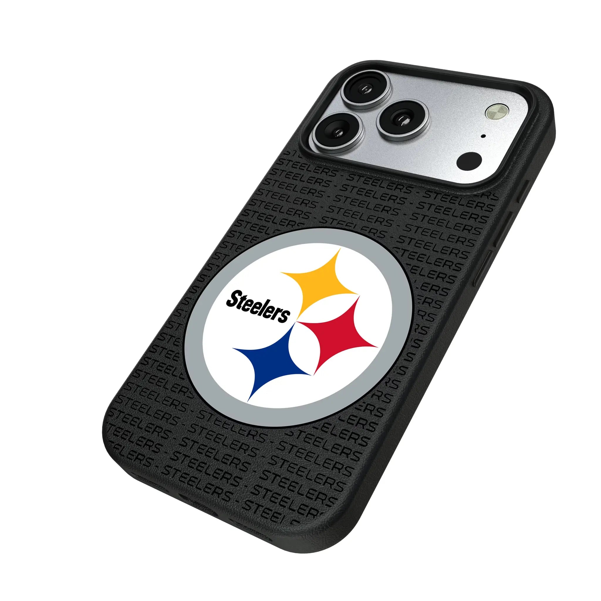 Pittsburgh Steelers Text Backdrop MagSafe Compatible Phone Case for Apple iPhone