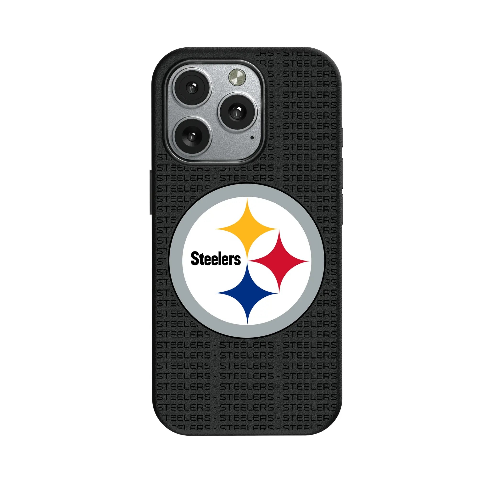 Pittsburgh Steelers Text Backdrop MagSafe Compatible Phone Case for Apple iPhone