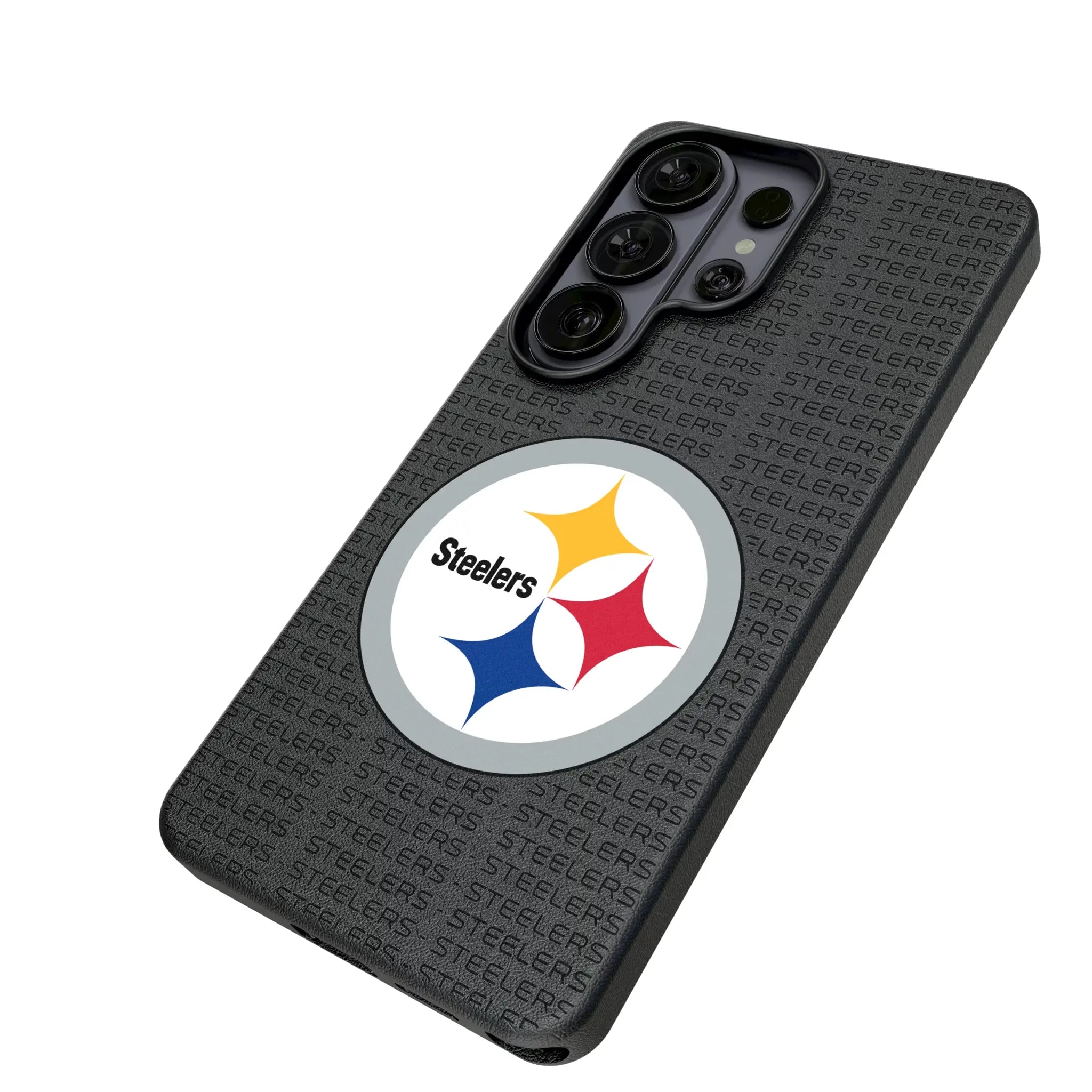 Pittsburgh Steelers Text Backdrop MagSafe Compatible Phone Case for Samsung Galaxy